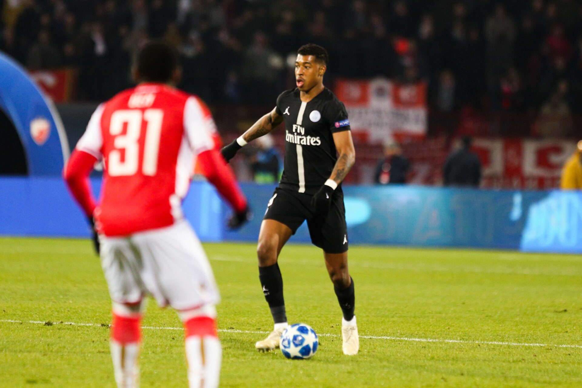 Presnel Kimpembe reste c&eacute;l&egrave;bre pour avoir rapetiss&eacute; Lionel Messi en 8e de finale aller de Ligue des champions 2017 contre le Bar&ccedil;a. Photo Johnny Fidelin/Icon Sport