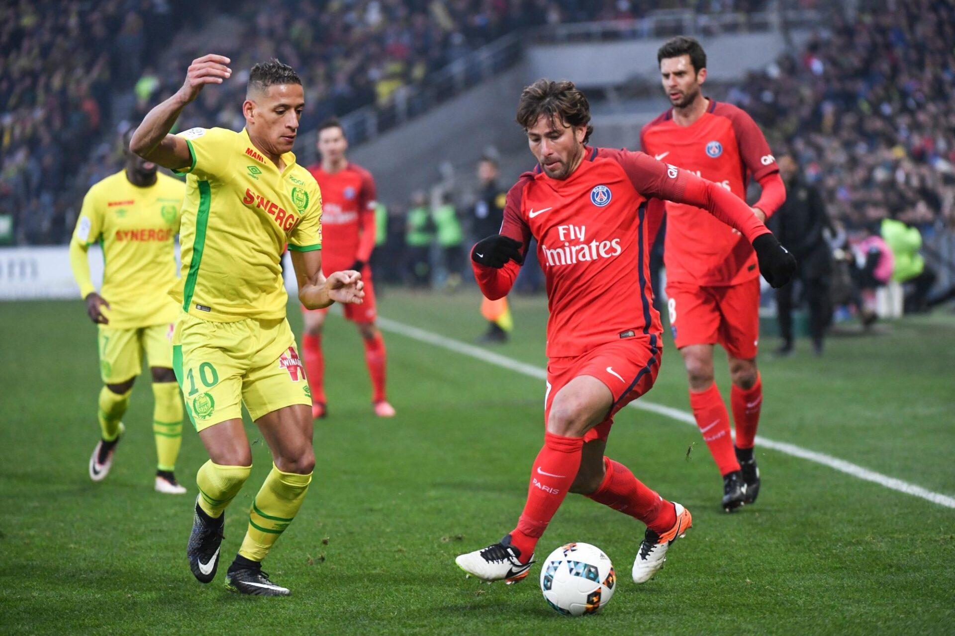 Yacine Bammou c&eacute;l&egrave;bre un but inscrit avec le SM Caen. Photo Anthony Dibon/Icon Sport
