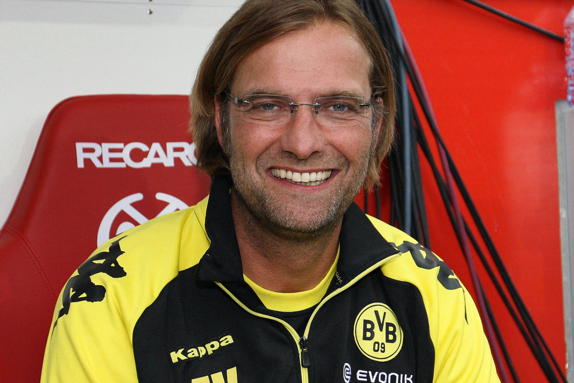 J&uuml;rgen Klopp sur le banc du Borussia Dortmund, entre 2008 et 2015. Photo Icon Sport