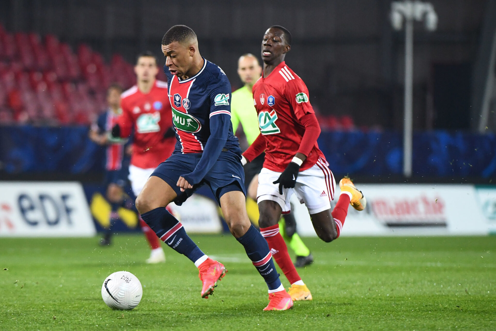 Kylian Mbappé et le PSG contre Brest en Coupe de France, samedi 6 mars. Icon Sport Kylian Mbappé et le PSG contre Brest en Coupe de France, samedi 6 mars. Icon Sport