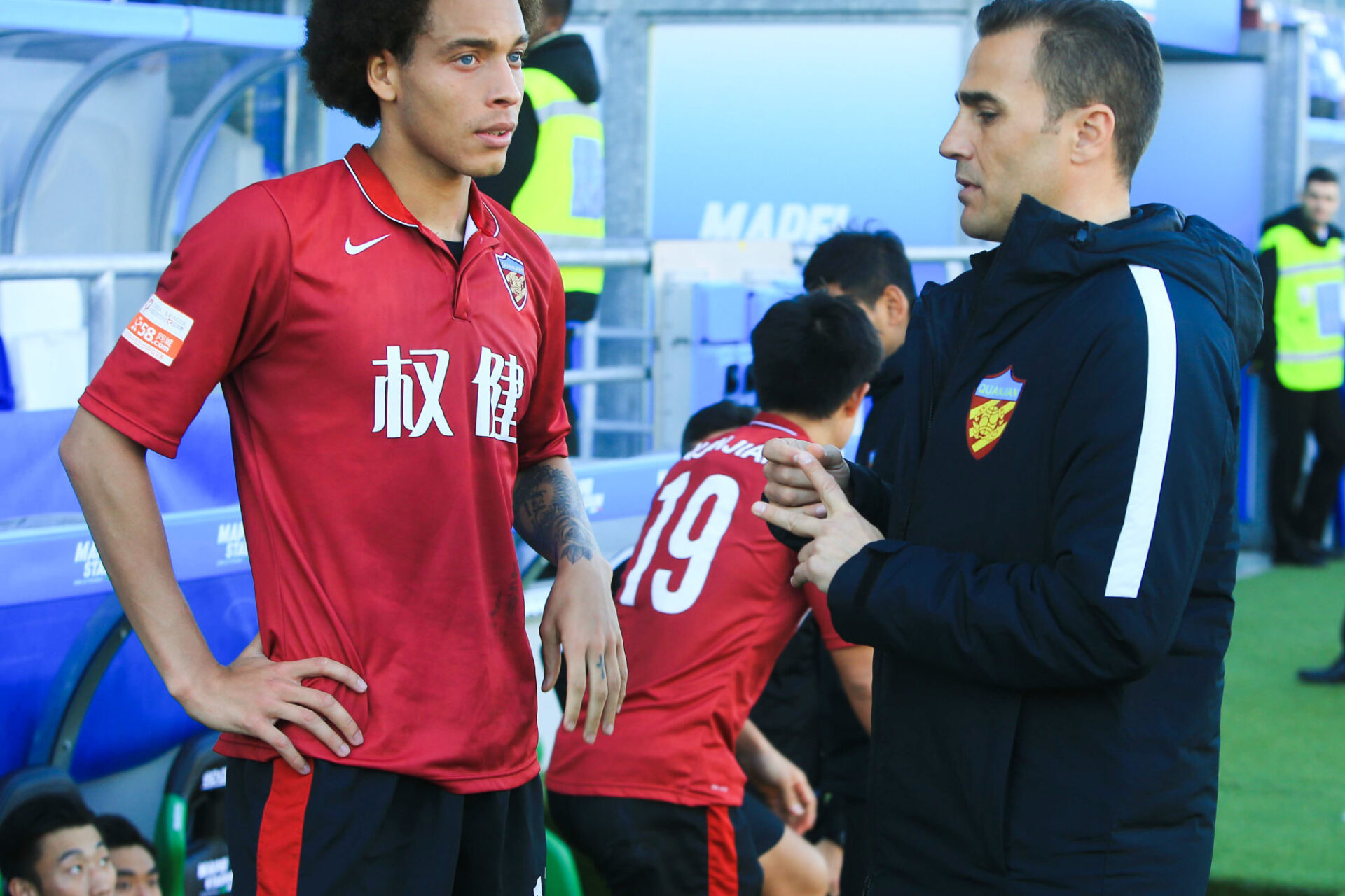 Axel Witsel and Fabio Cannavaro during the Friendly game between Sassuolo and Tianjin Quanjian on February 16, 2017. Axel Witsel and Fabio Cannavaro during the Friendly game between Sassuolo and Tianjin Quanjian on February 16, 2017.
