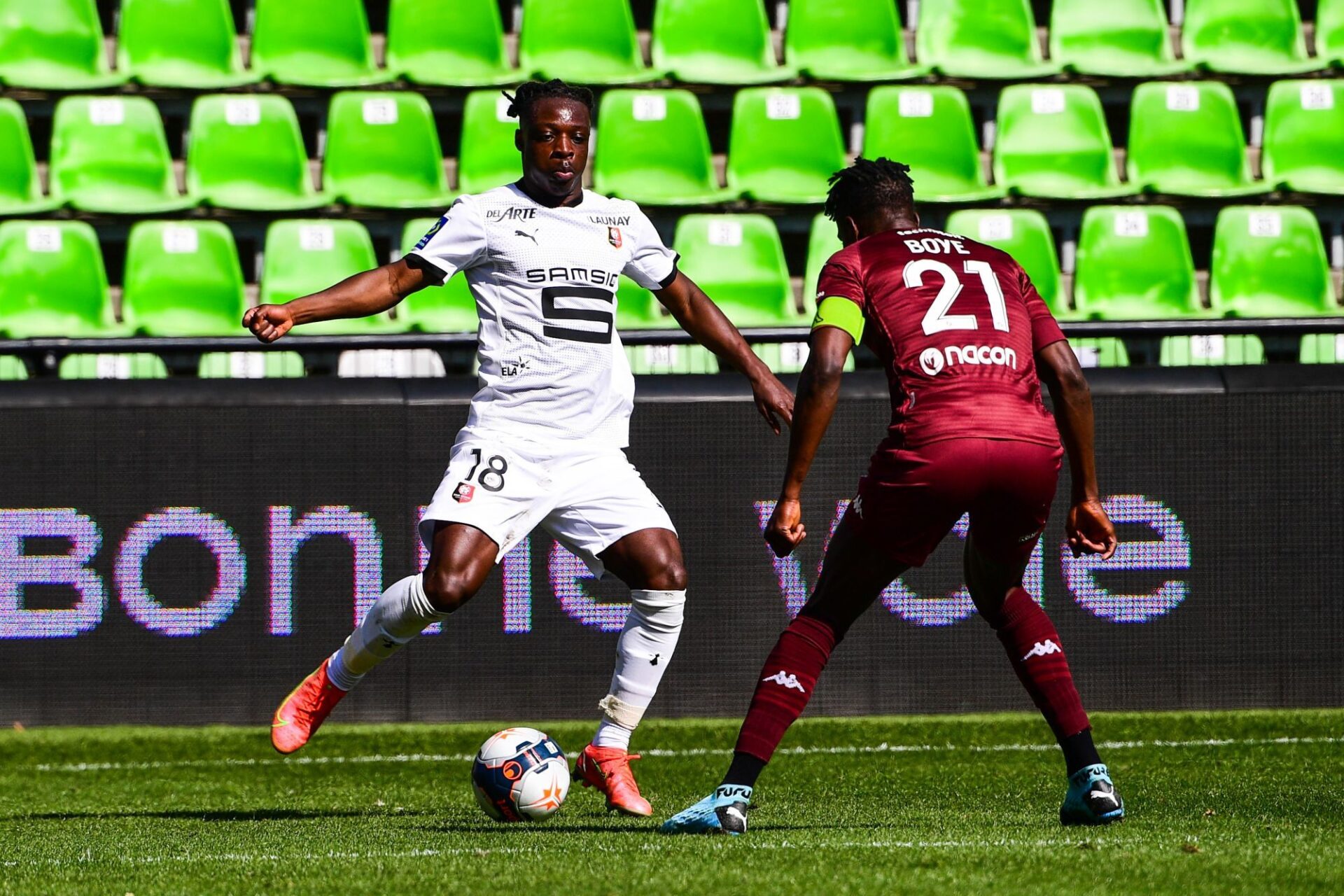 Jérémy Doku avec Rennes en mars 2021. Icon Sport