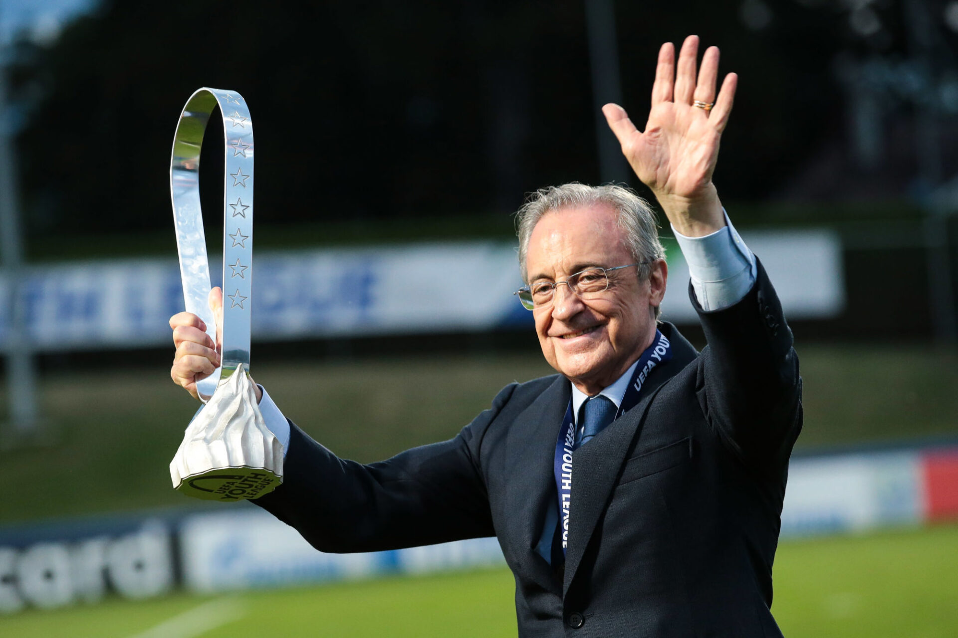 Florentino P&eacute;rez, le pr&eacute;sident du Real Madrid et nouveau pr&eacute;sident de la Super League, compte lancer la nouvelle comp&eacute;tition "d&egrave;s que possible". Icon Sport