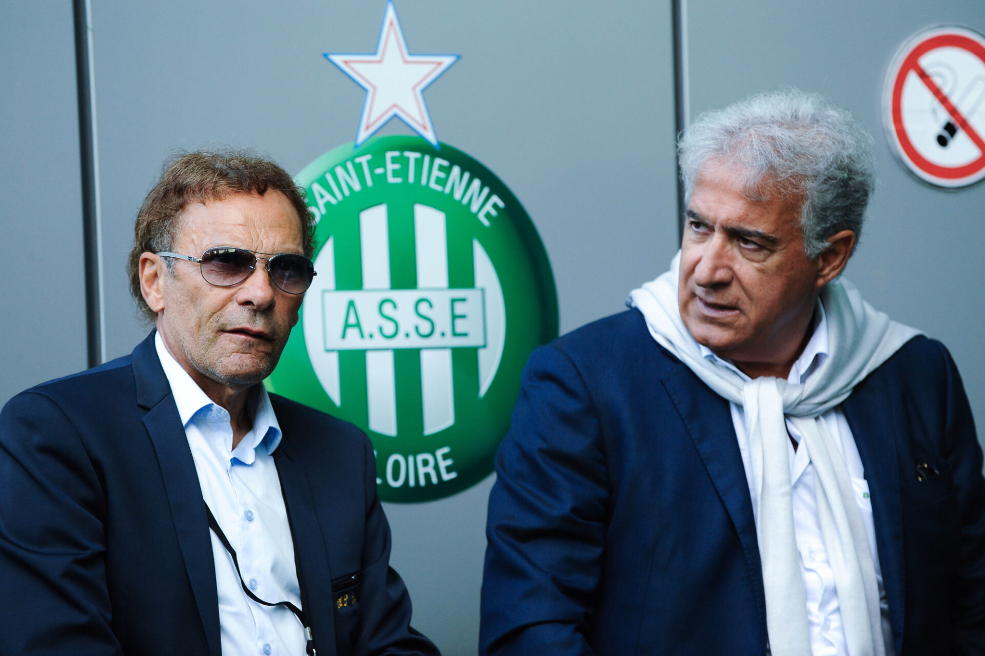 Roland Romeyer et Bernard Ca&iuml;azzo, les pr&eacute;sidents de Saint-Etienne. Icon Sport