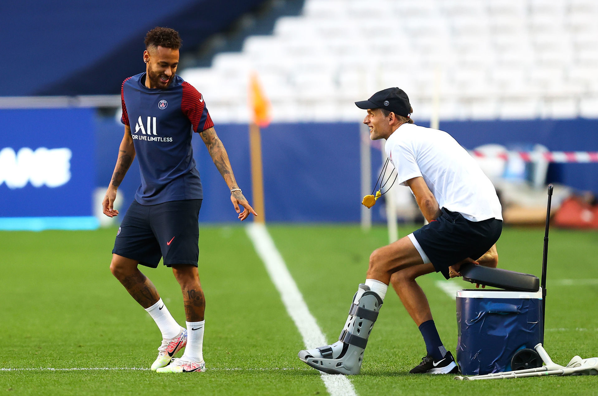 L'entente a toujours &eacute;t&eacute; bonne au PSG entre Neymar et Thomas Tuchel (iconsport)