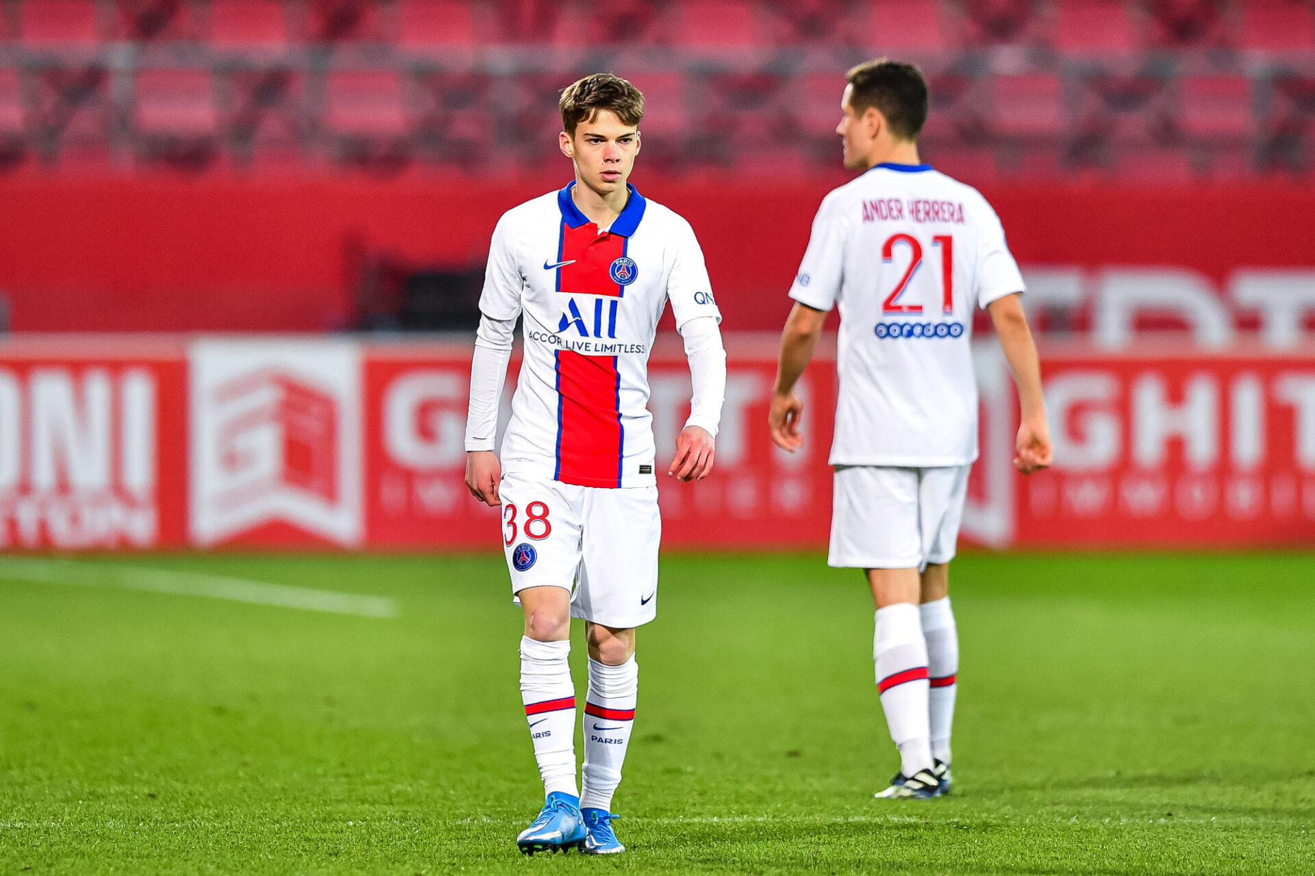 Edouard Michut lors de son premier match en pro avec le PSG contre Dijon, en février dernier. Icon Sport