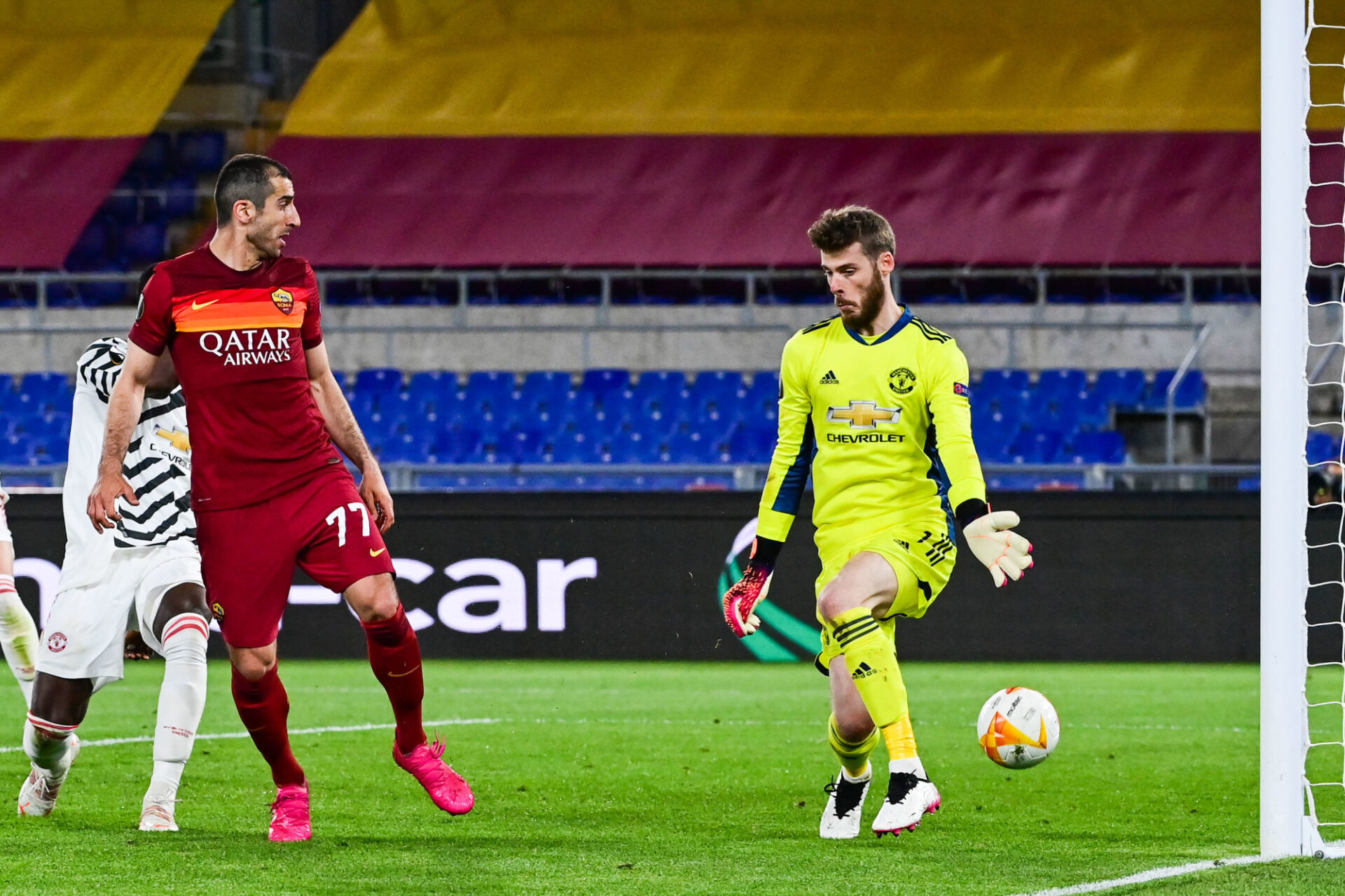 David De Gea a &eacute;t&eacute; g&eacute;ant contre la Roma. Icon Sport