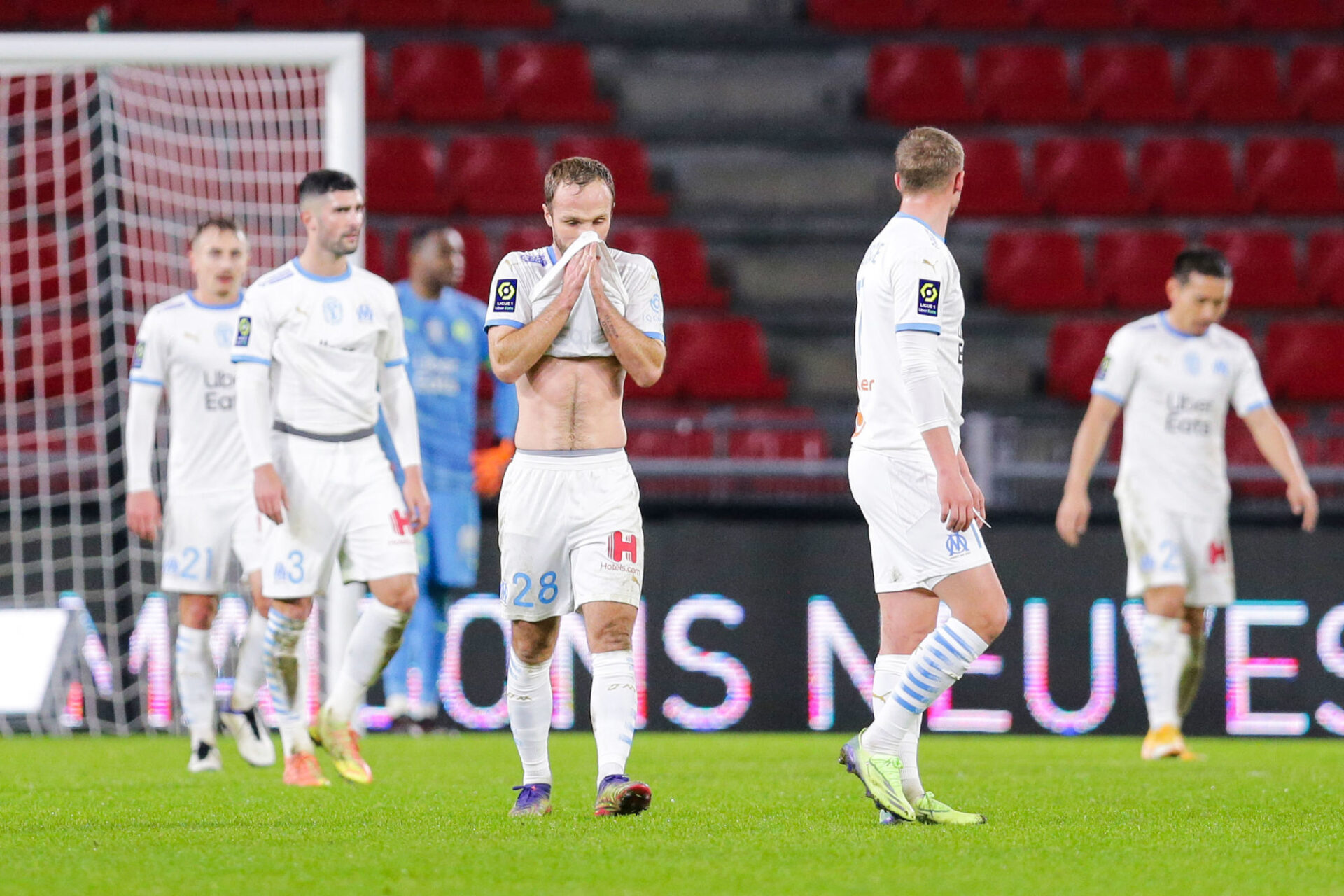 Val&egrave;re Germain et Micha&euml;l Cuisance (&agrave; droite) ne rejoueront plus pour l'OM cette saison. Icon Sport
