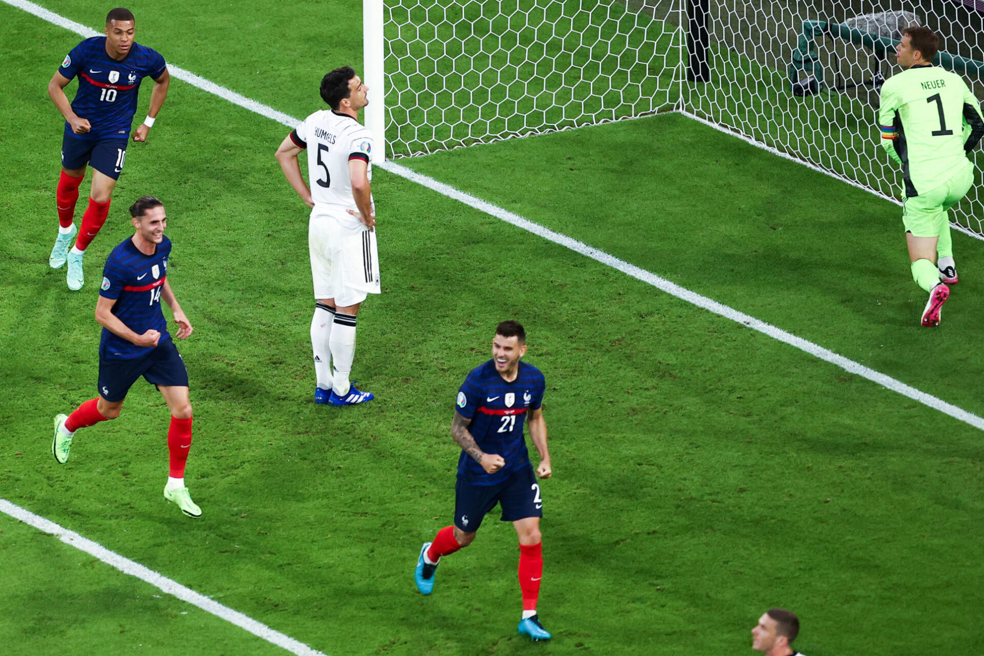 Lucas Hernandez jubile sur l'ouverture du score qu'il a provoquée. Icon Sport