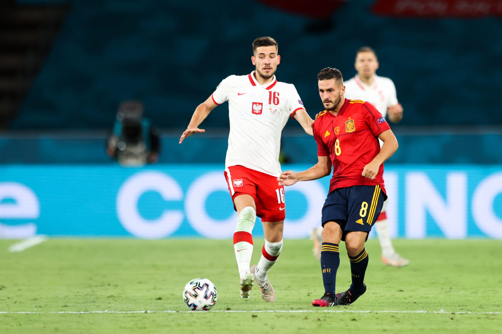 Koke lors de l'Euro 2020, face &agrave; la Pologne. Icon Sport