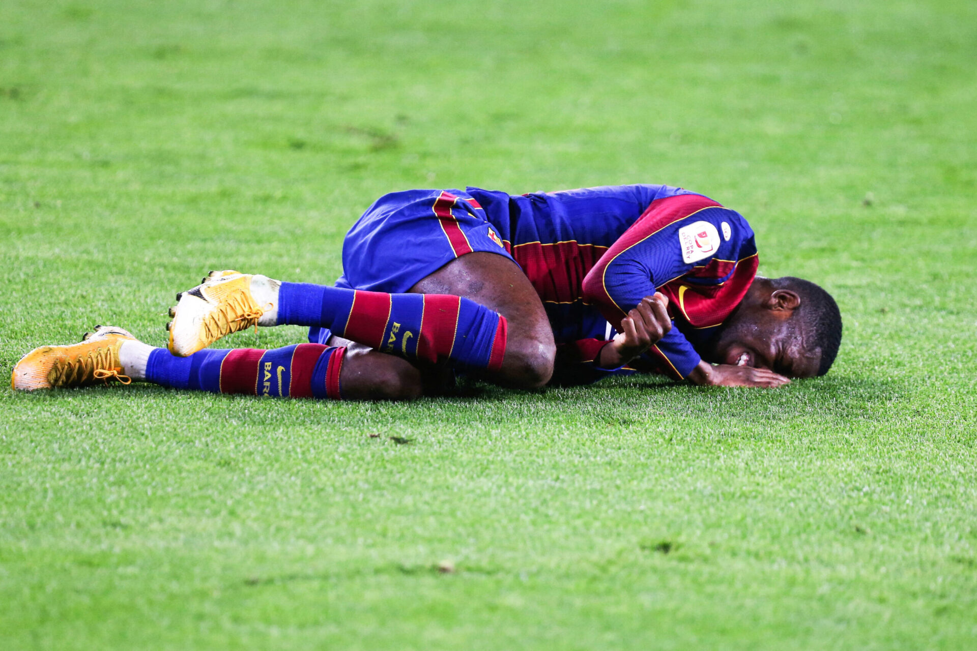 Ousmane Dembélé avait dû sortir sur blessure contre la Hongrie. Icon Sport Ousmane Dembélé avait dû sortir sur blessure contre la Hongrie. Icon Sport