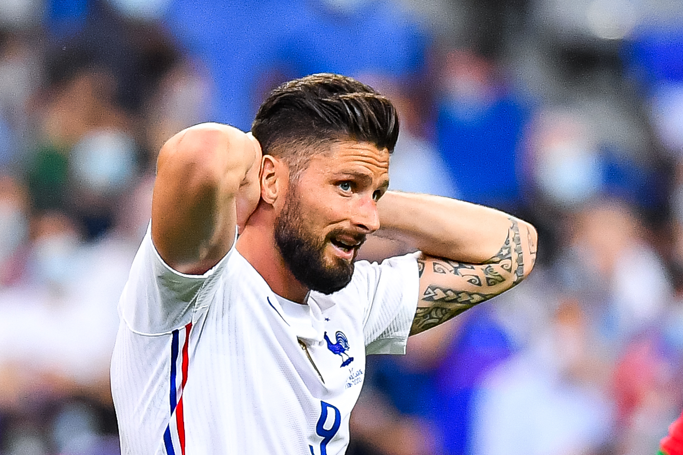 Malgré deux buts, Olivier Giroud est apparu frustré après France - Bulgarie, regrettant de ne pas être assez servi par ses coéquipiers (iconsport)