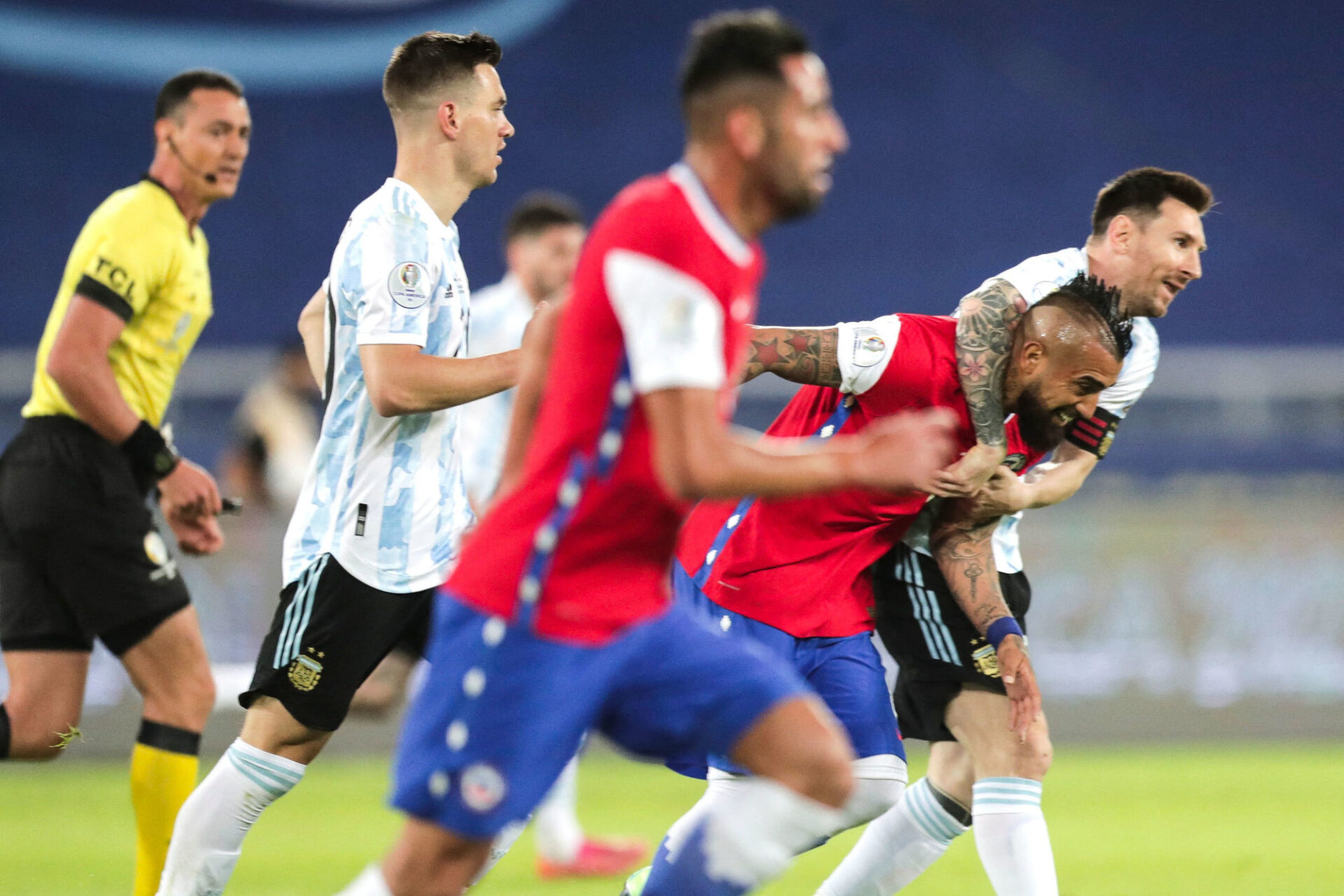 Lionel Messi avait pourtant ouvert le score d'un superbe coup franc pour l'Argentine contre le Chili. Icon Sport