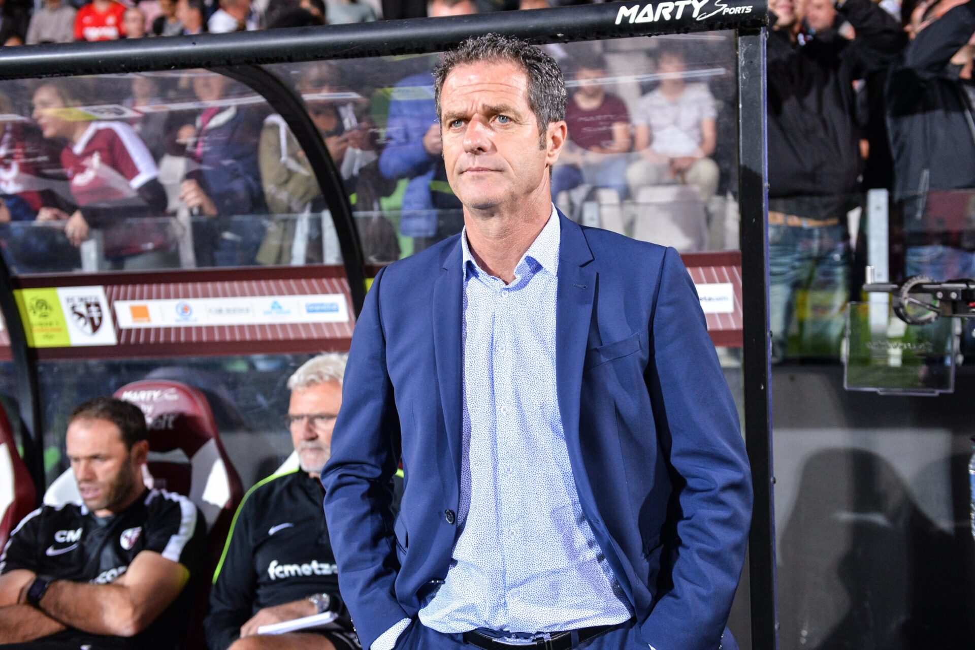 Promu avec Metz en 2015-2016, Philippe Hinschberger sait jouer la mont&eacute;e en Ligue 1, qui est l'ambition d'Amiens pour son 120e anniversaire (iconsport)