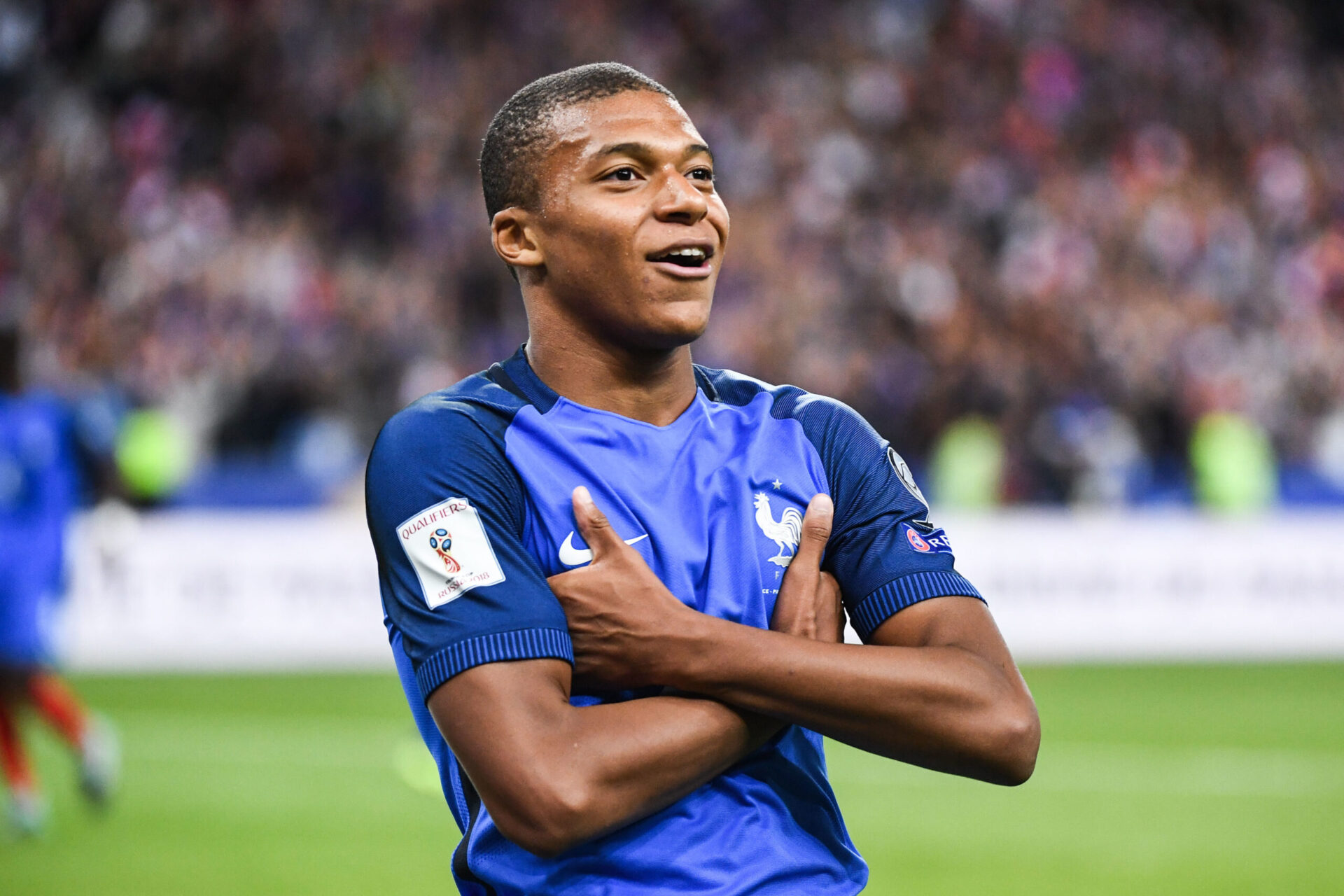 Mbapp&eacute; jouant &agrave; l'AS Monaco (Iconsport)