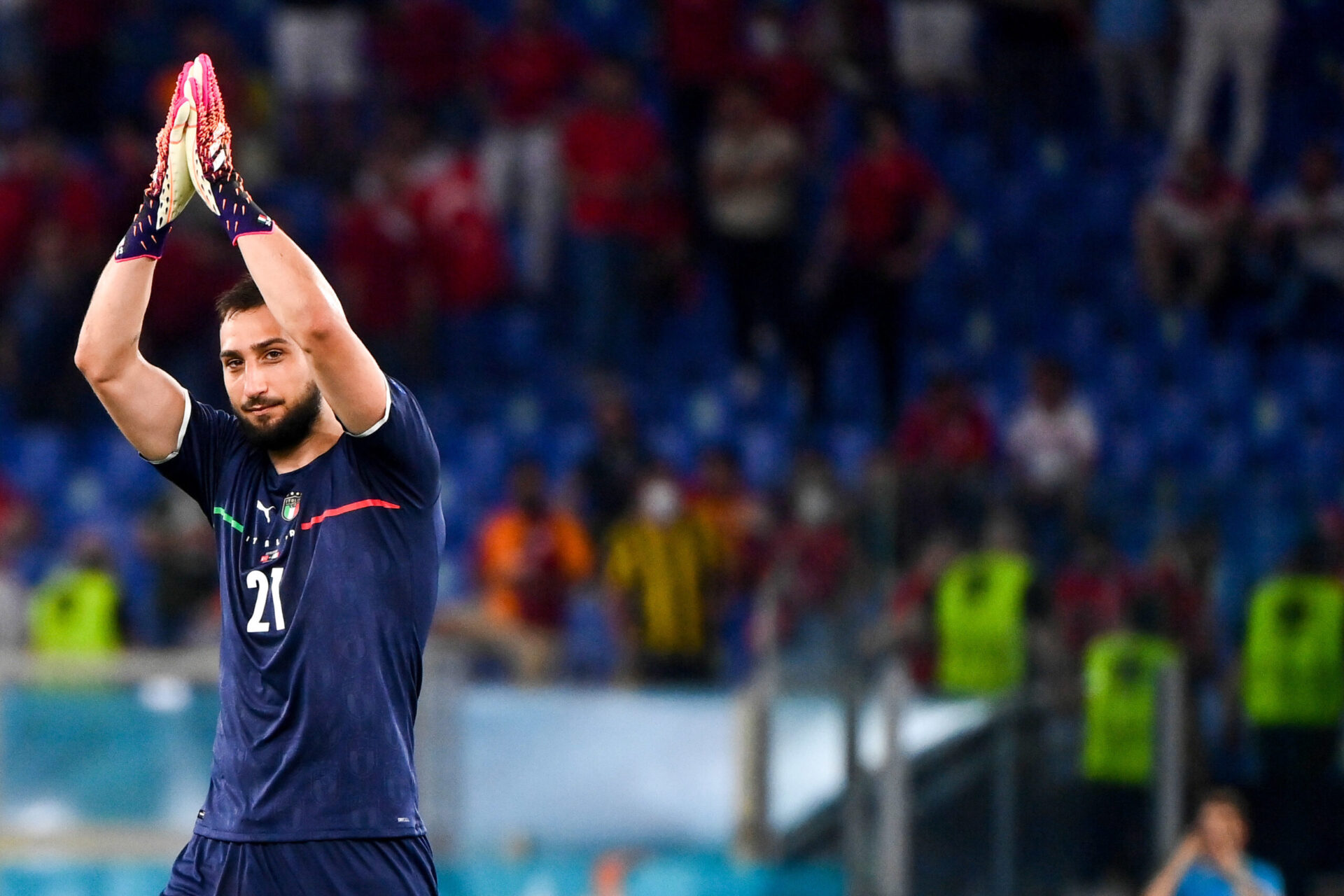 Gianluigi Donnarumma &eacute;tait titulaire lors de Italie - Turquie (3-0), match d'ouverture de l'Euro 2020 (iconsport)