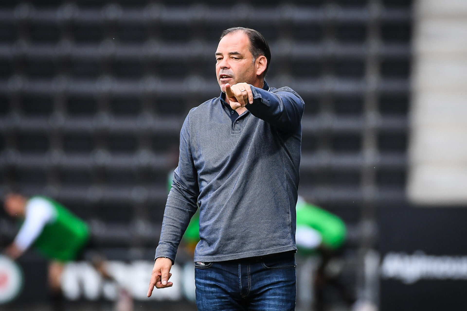 St&eacute;phane Moulin va-t-il &ecirc;tre pr&eacute;sent sur le banc du SM Caen samedi face &agrave; Sochaux ? (Icon Sport)