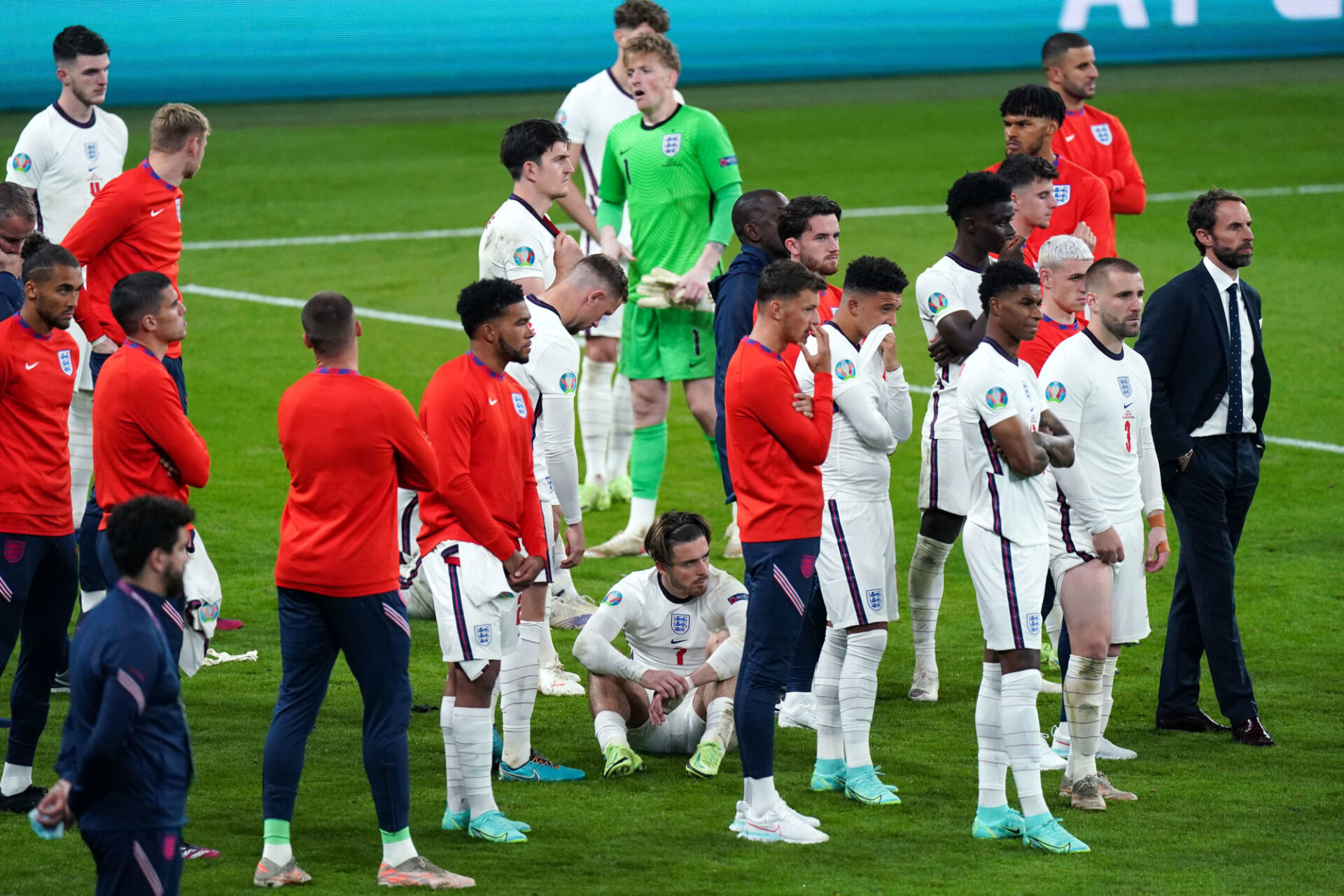 L'Angleterre, complètement sonnée après la défaite en finale de l'Euro 2020 face à l'Italie. Icon Sport