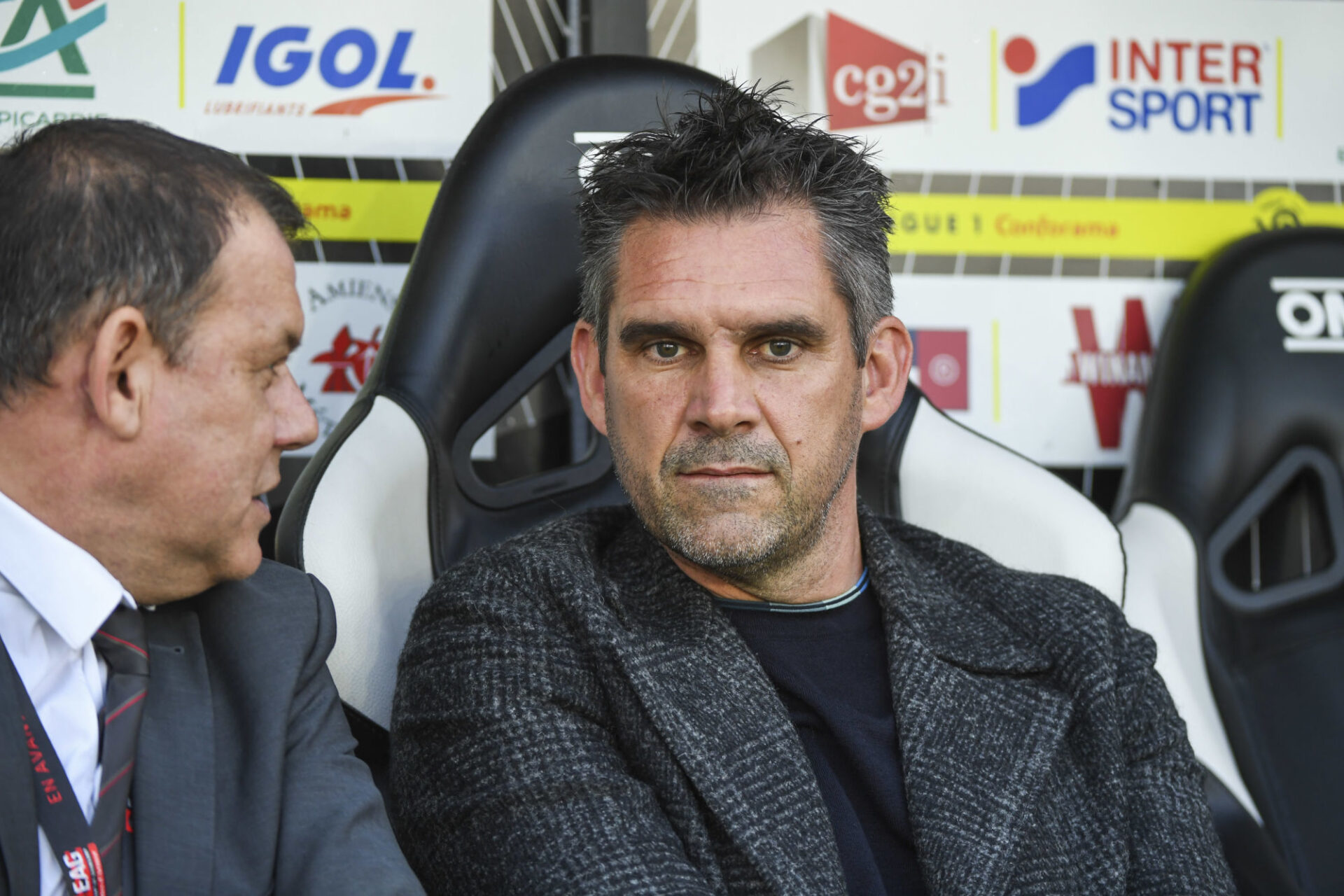 Jocelyn Gourvennec (&agrave; gauche) &eacute;tait en conf&eacute;rence de presse de pr&eacute;sentation avec Olivier L&eacute;tang, le pr&eacute;sident du LOSC. Icon Sport