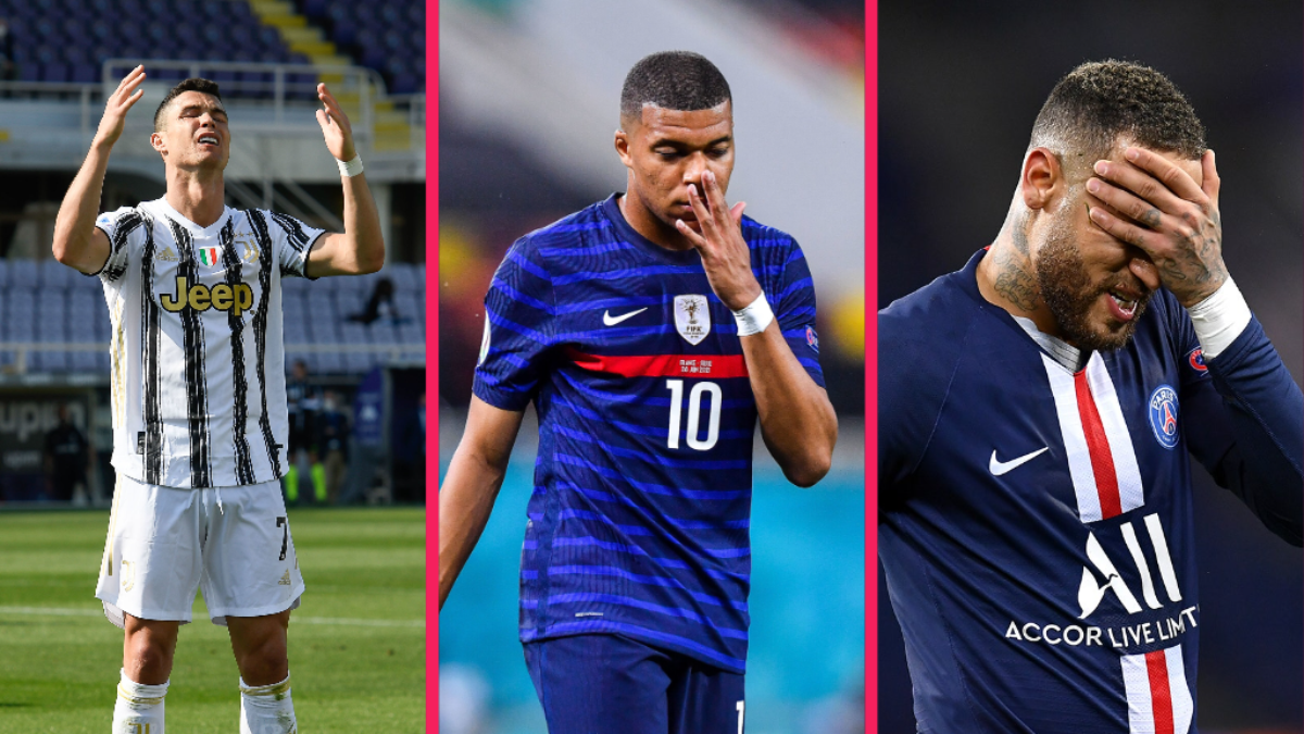 Cristiano Ronaldo, Kylian Mbappé et Neymar n'ont pas su mener leur équipe vers le sacre en Ligue des champions, ni à l'Euro ou à la Copa América. Icon Sport