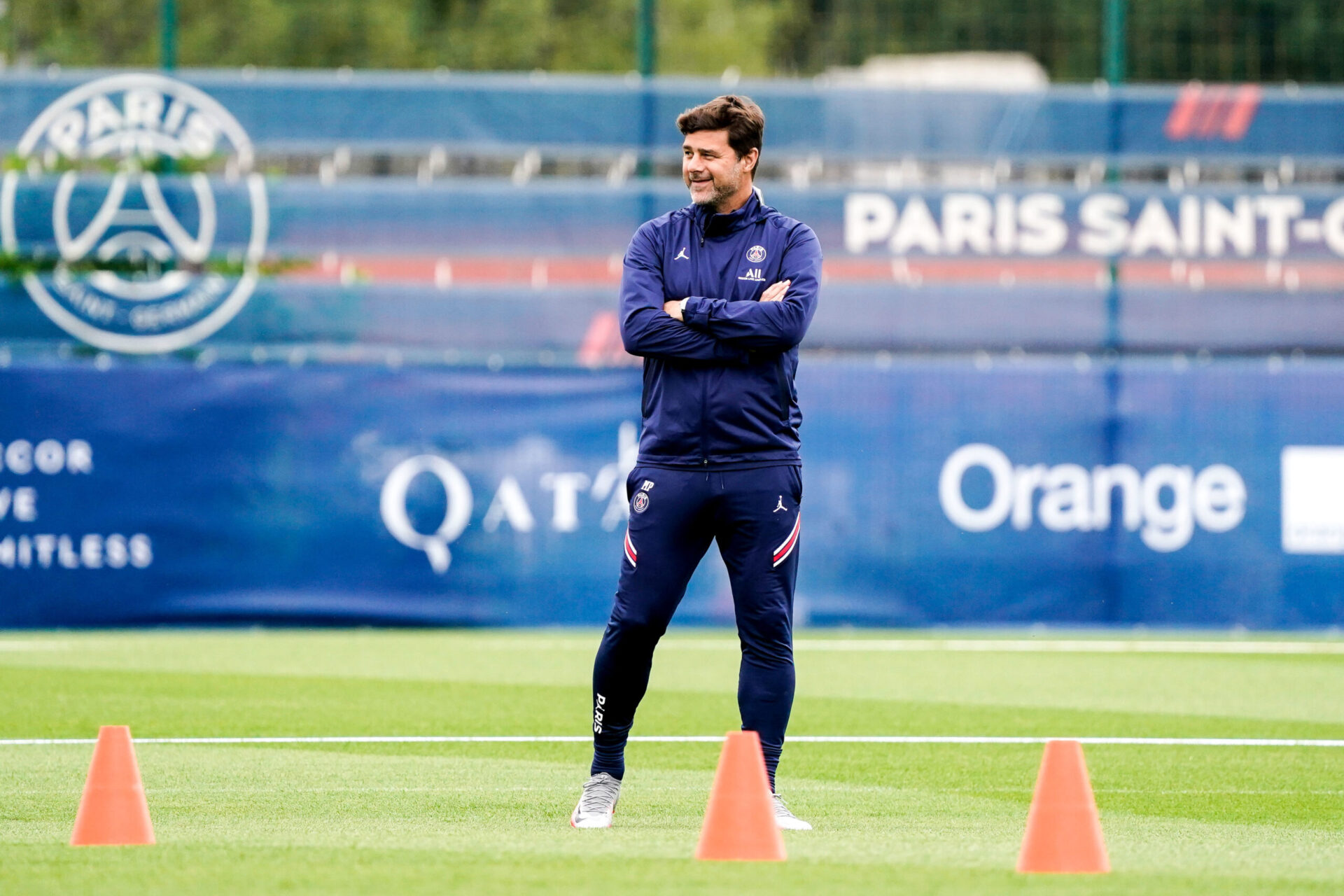 Mauricio Pochettino lors de la s&eacute;ance d'entrainement ce jeudi (iconsport)