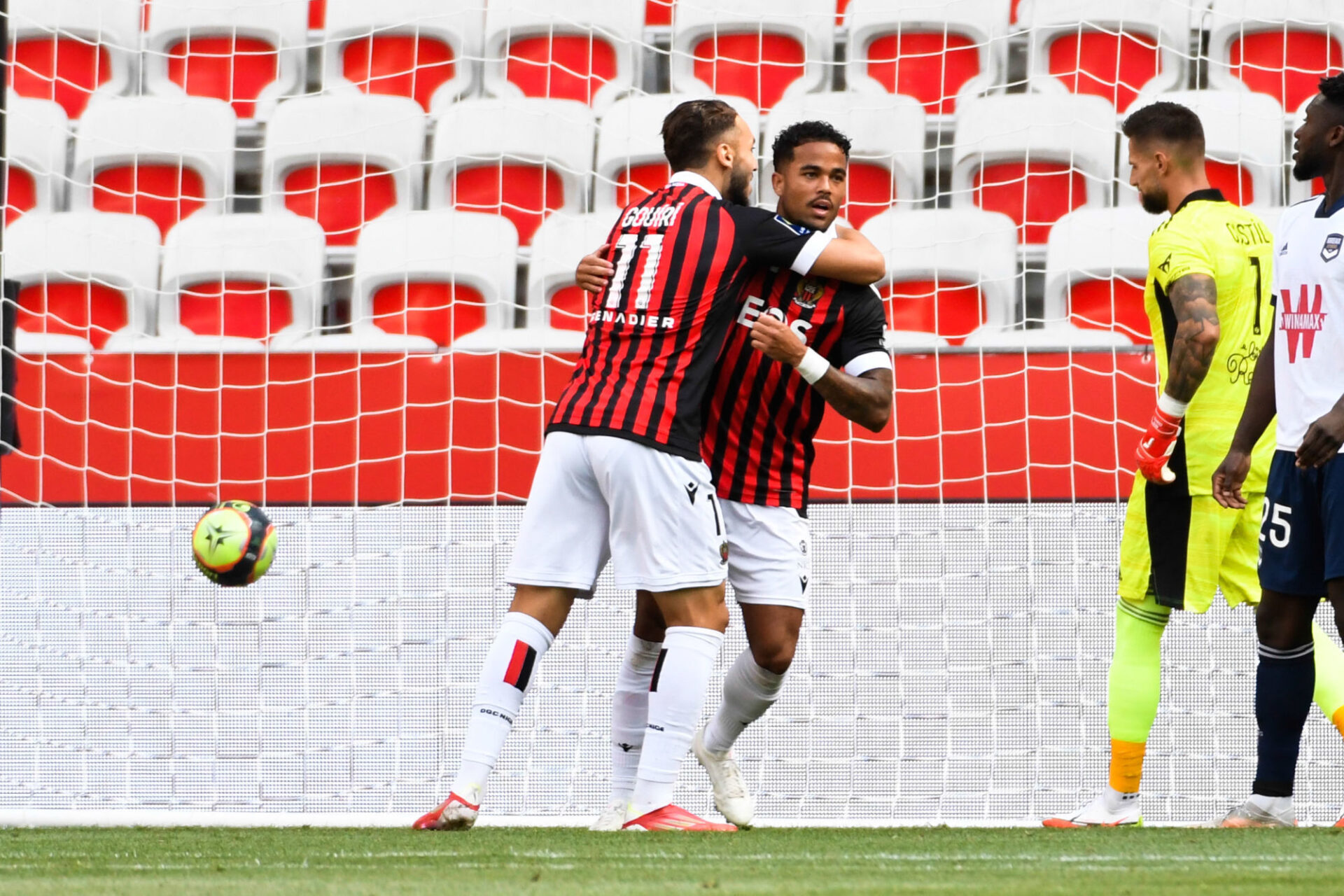 Justin Kluivert peut exulter apr&egrave;s son premier but en Ligue 1. Icon Sport