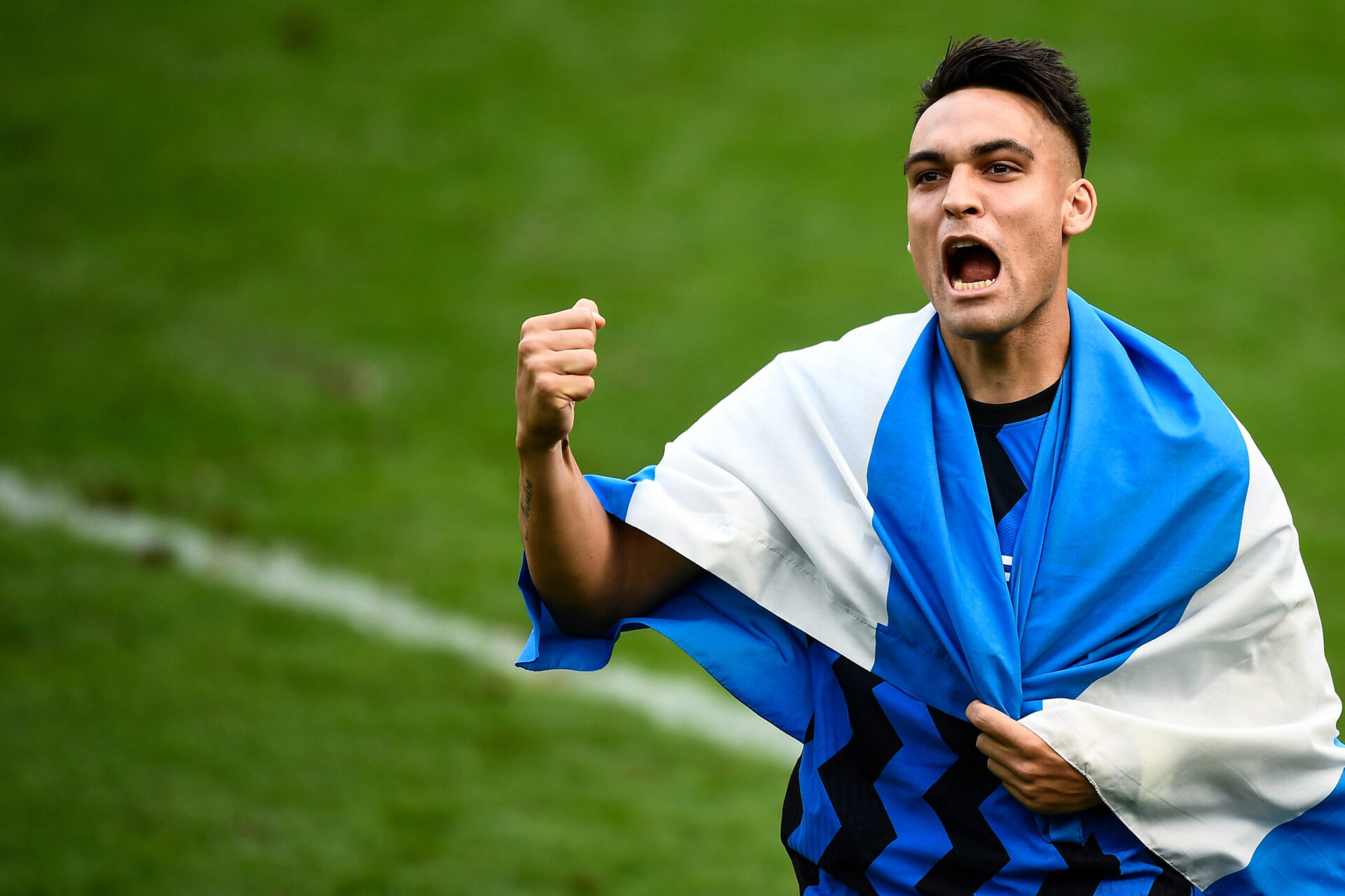 Lautaro Martínez célébrant sa victoire en Série A avec l'Inter Milan (Icon Sport)