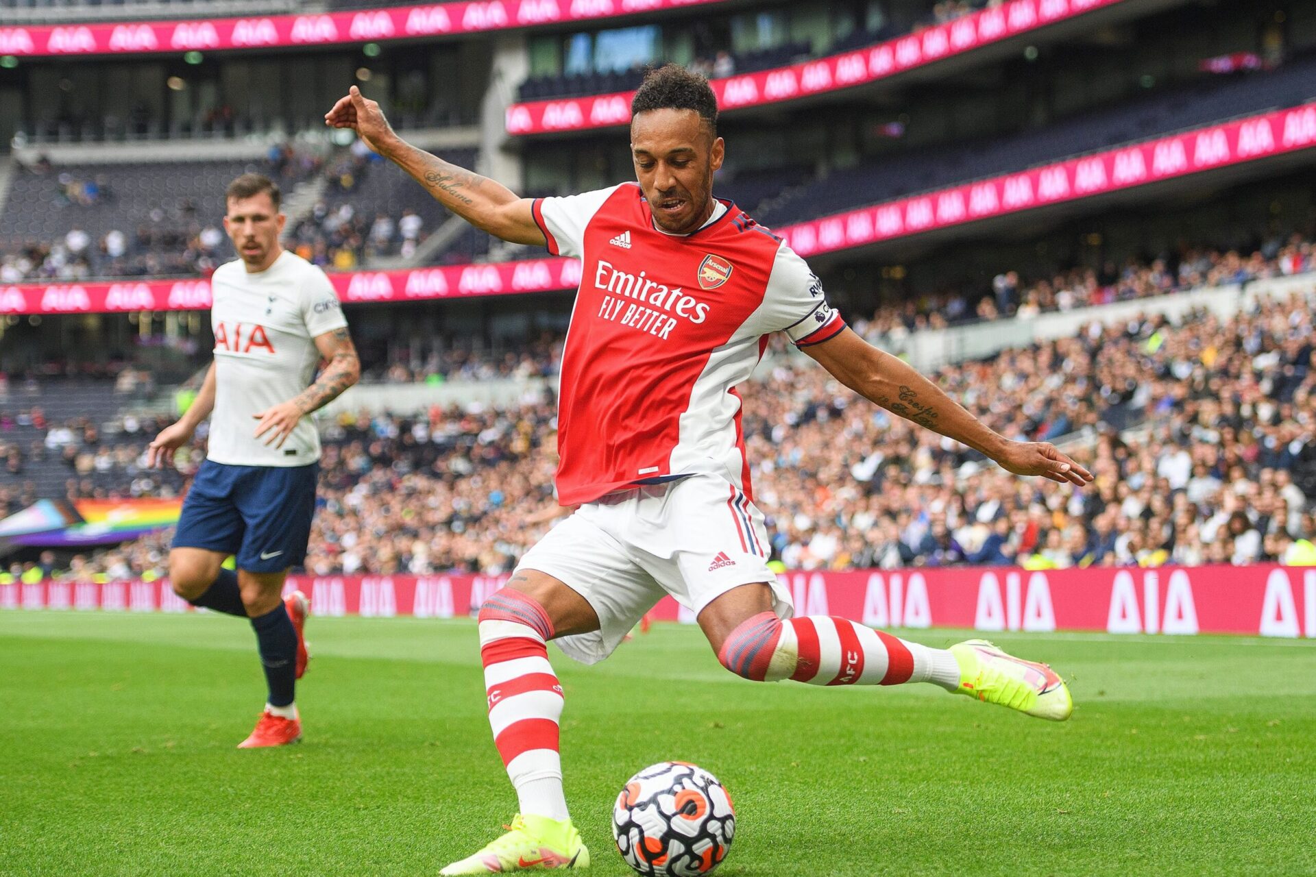 Pierre-Emerick Aubameyang portant le maillot d'Arsenal (Icon Sport)