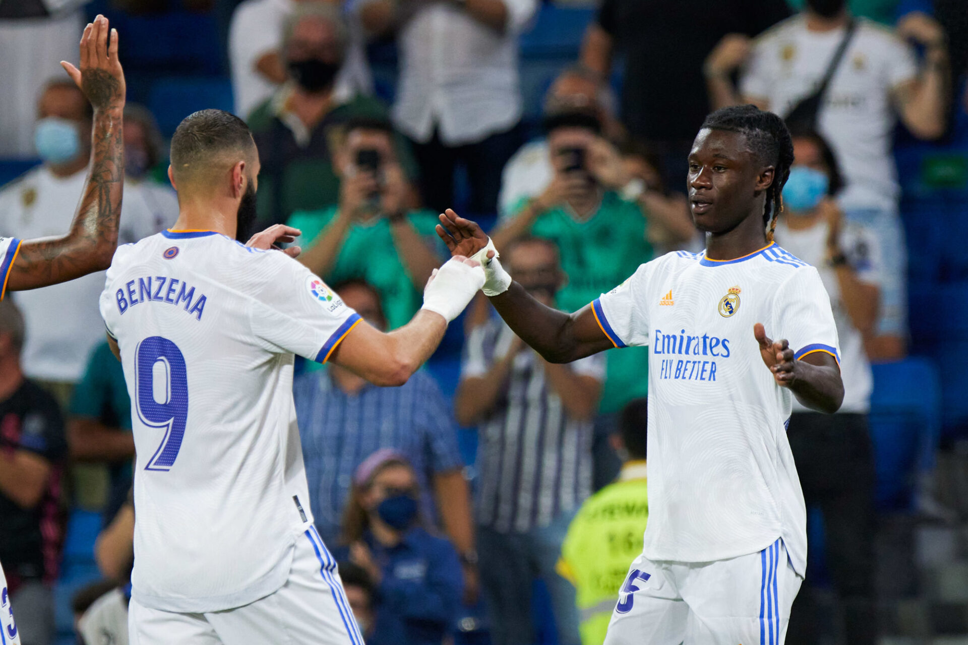 Eduardo Camavinga peut compter sur son compatriote Karim Benzema pour s'intégrer au Real Madrid. Icon Sport