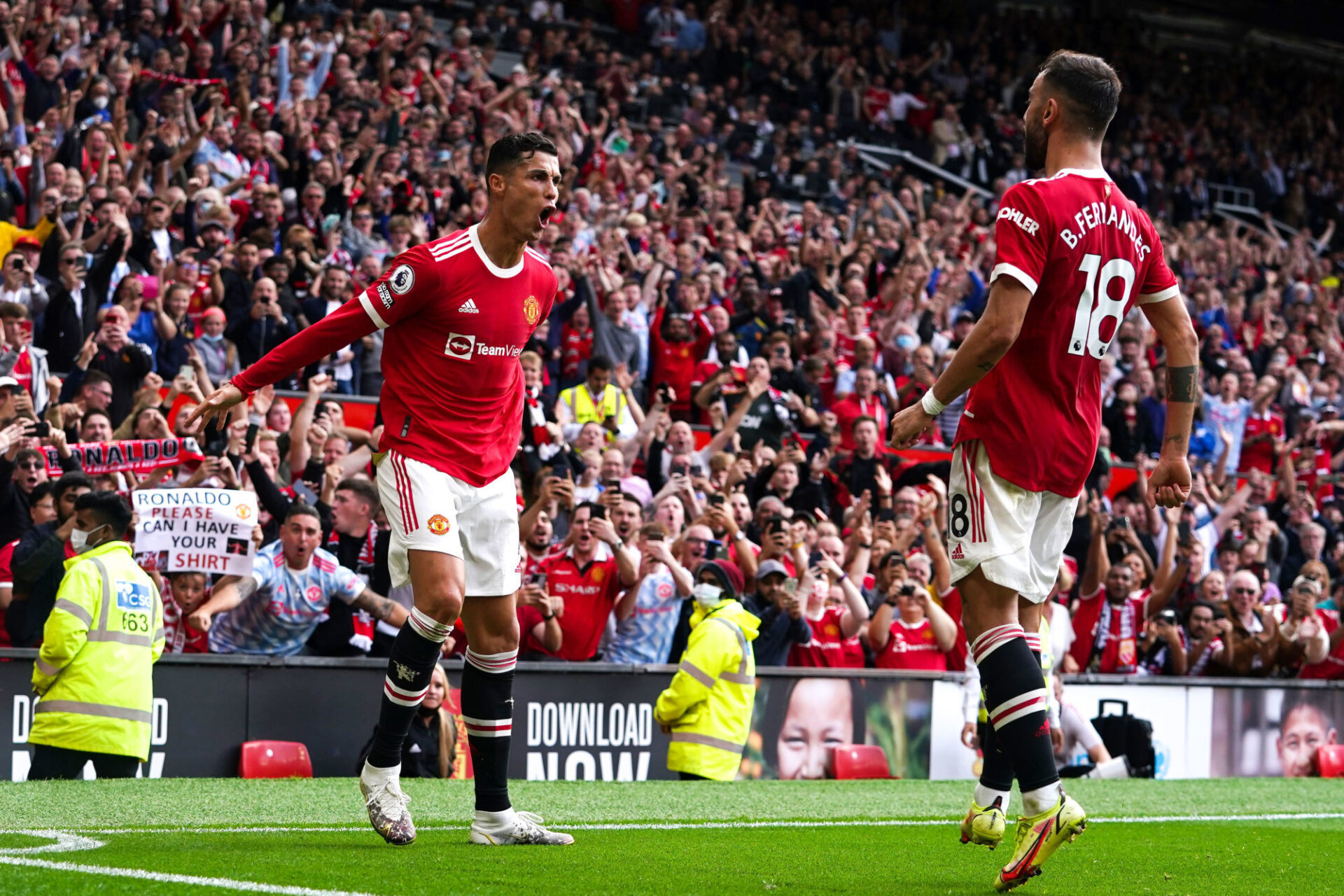 Cristiano Ronaldo célèbre son ouverture du score. Icon Sport