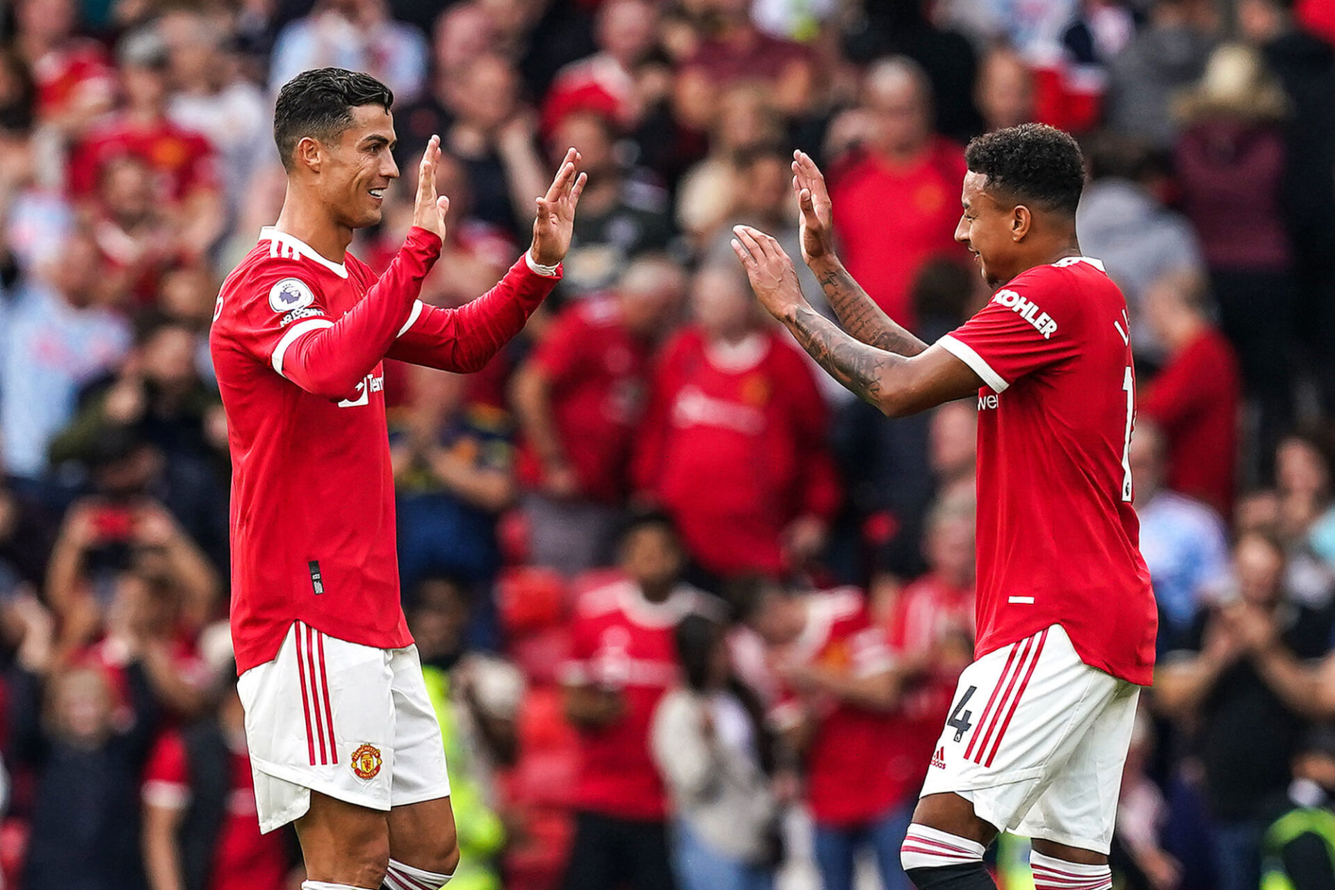 Cristiano Ronaldo s'est déjà parfaitement intégré dans l'effectif de Manchester United. Icon Sport