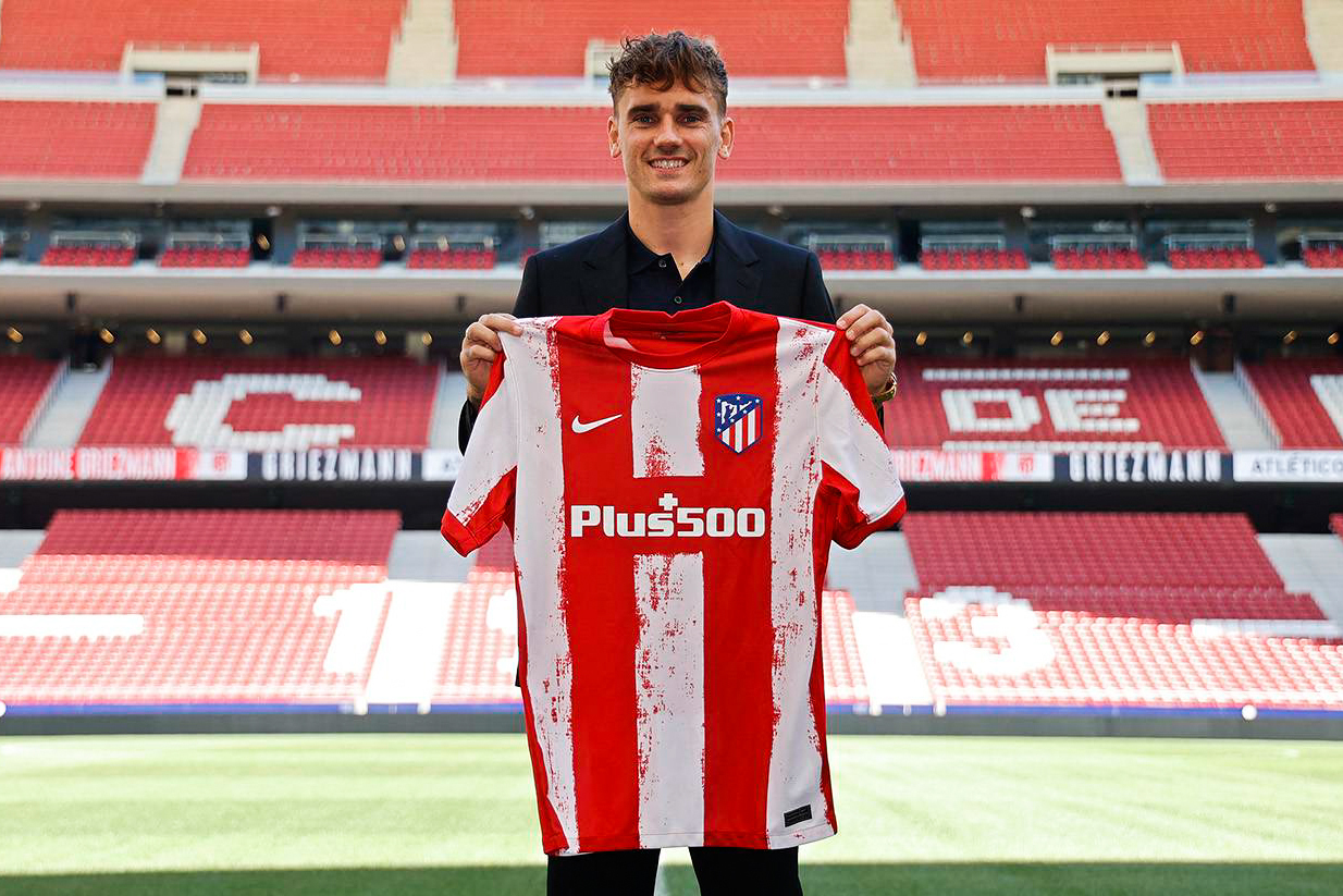 Antoine Griezmann, présenté au Wanda Metropolitano avec le numéro 8. Icon Sport