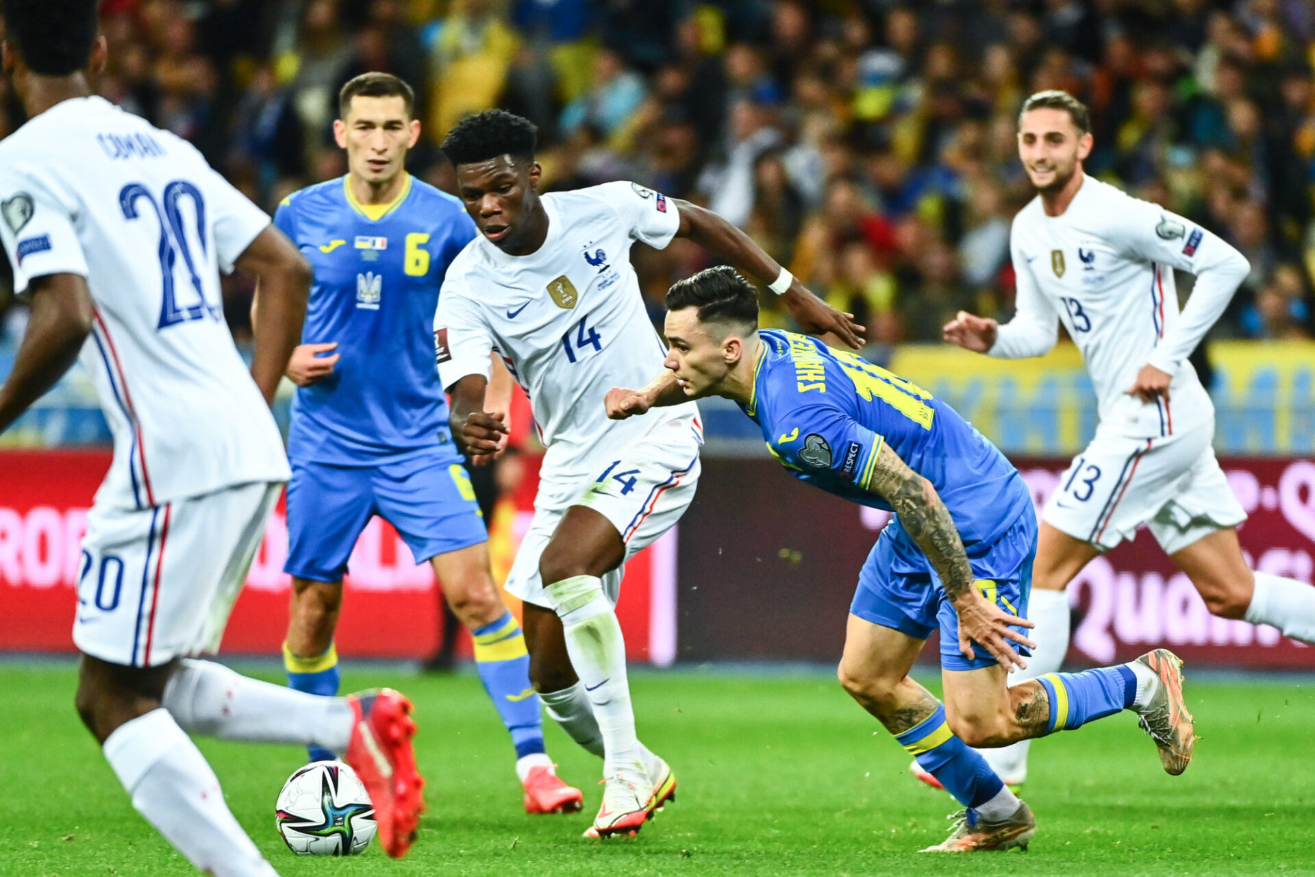 Aurélien Tchouaméni a régné dans l'entrejeu lors d'Ukraine-France. Icon Sport