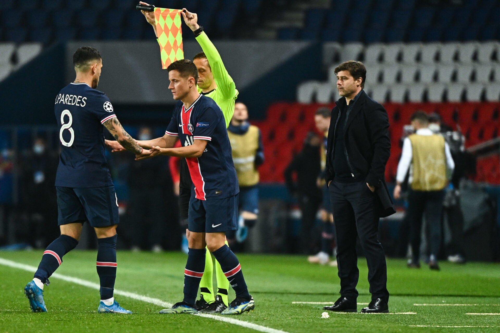 Ander Herrera bénéficie de liberté pour s'approcher des cages adverses avec Mauricio Pochettino. Icon Sport