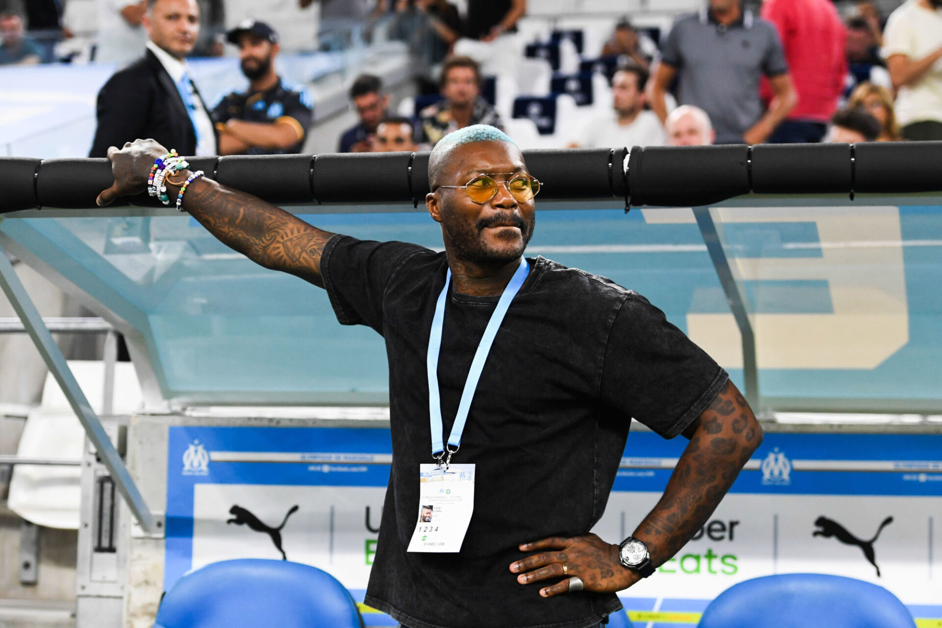 Djibril Cissé en 2019 sur le banc de l'OM. Icon Sport