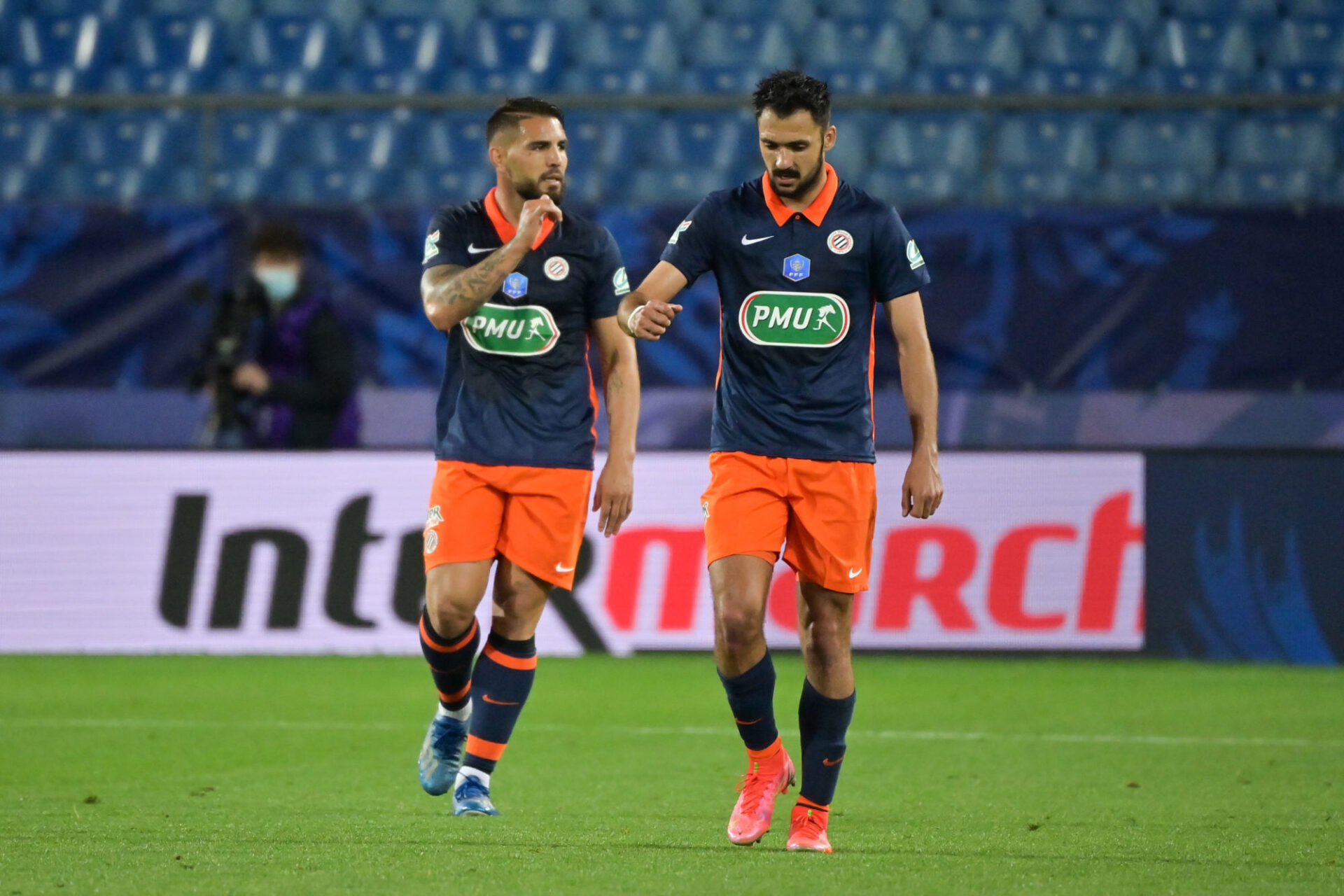 Ga&euml;tan Laborde (&agrave; droite) a form&eacute; un duo redoutable avec Andy Delort pendant deux ans &agrave; Montpellier. Icon Sport