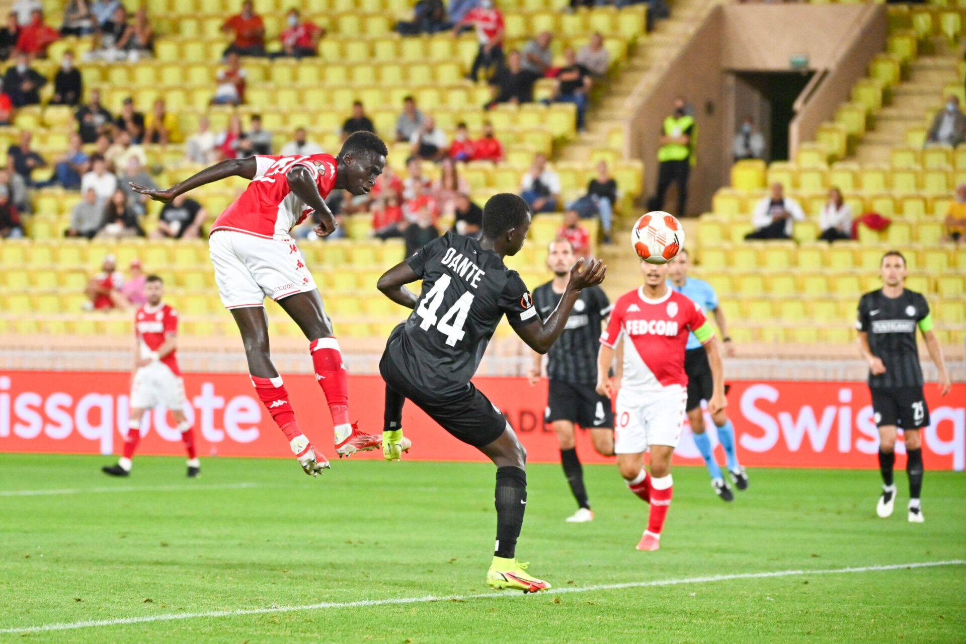 Krépin Diatta, titularisé avec l'AS Monaco, a marqué de la tête contre les Autrichiens de Sturm Gaz. Icon Sport