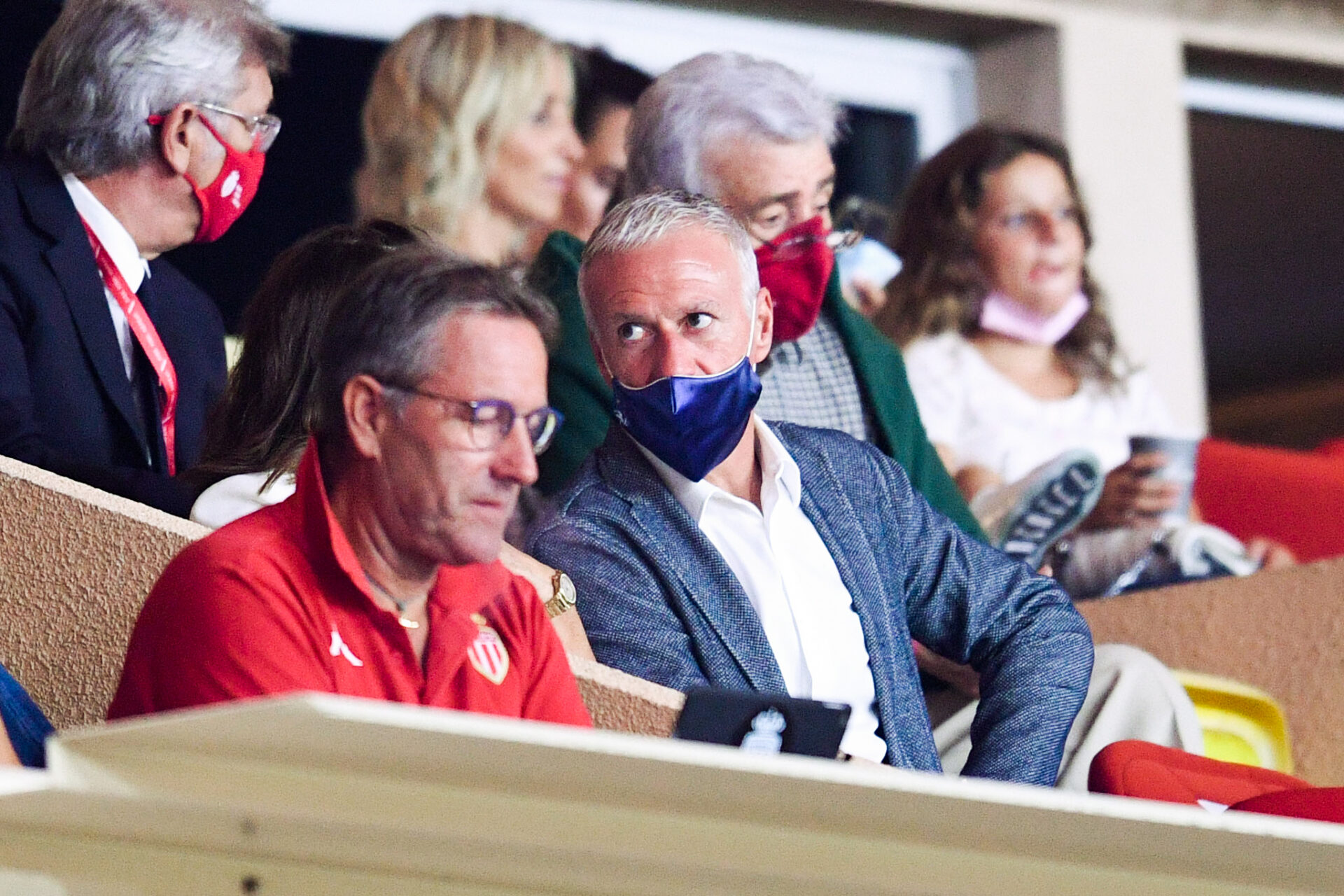 Didier Deschamps est présent dans les tribunes du stade Louis-II (IconSport)