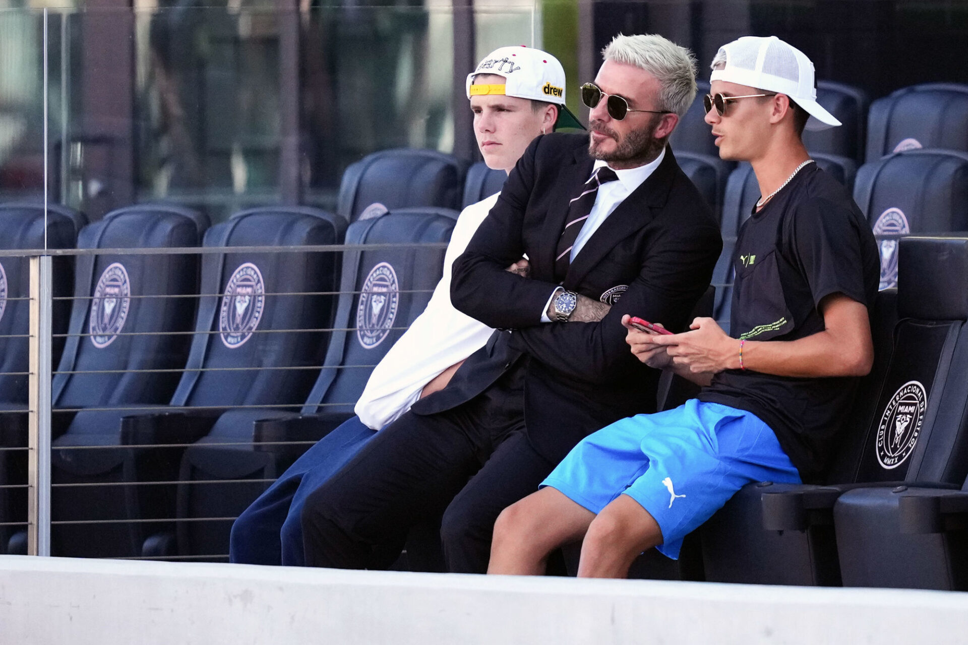 David Beckham avec son fils Romeo Beckham. Icon Sport