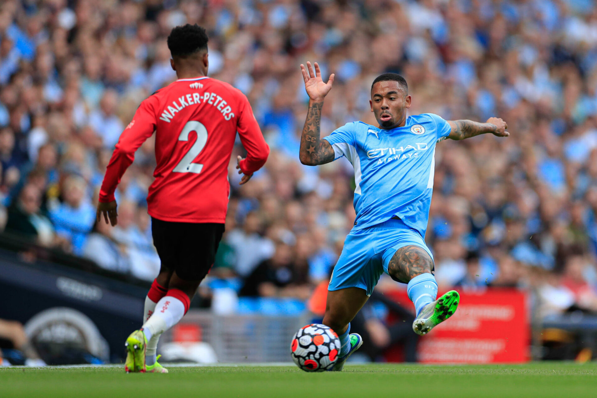 Gabriel Jesus et ses coéquipiers n'ont cadré qu'un seul tir face à Southampton, chose rare en Premier League (iconsport)