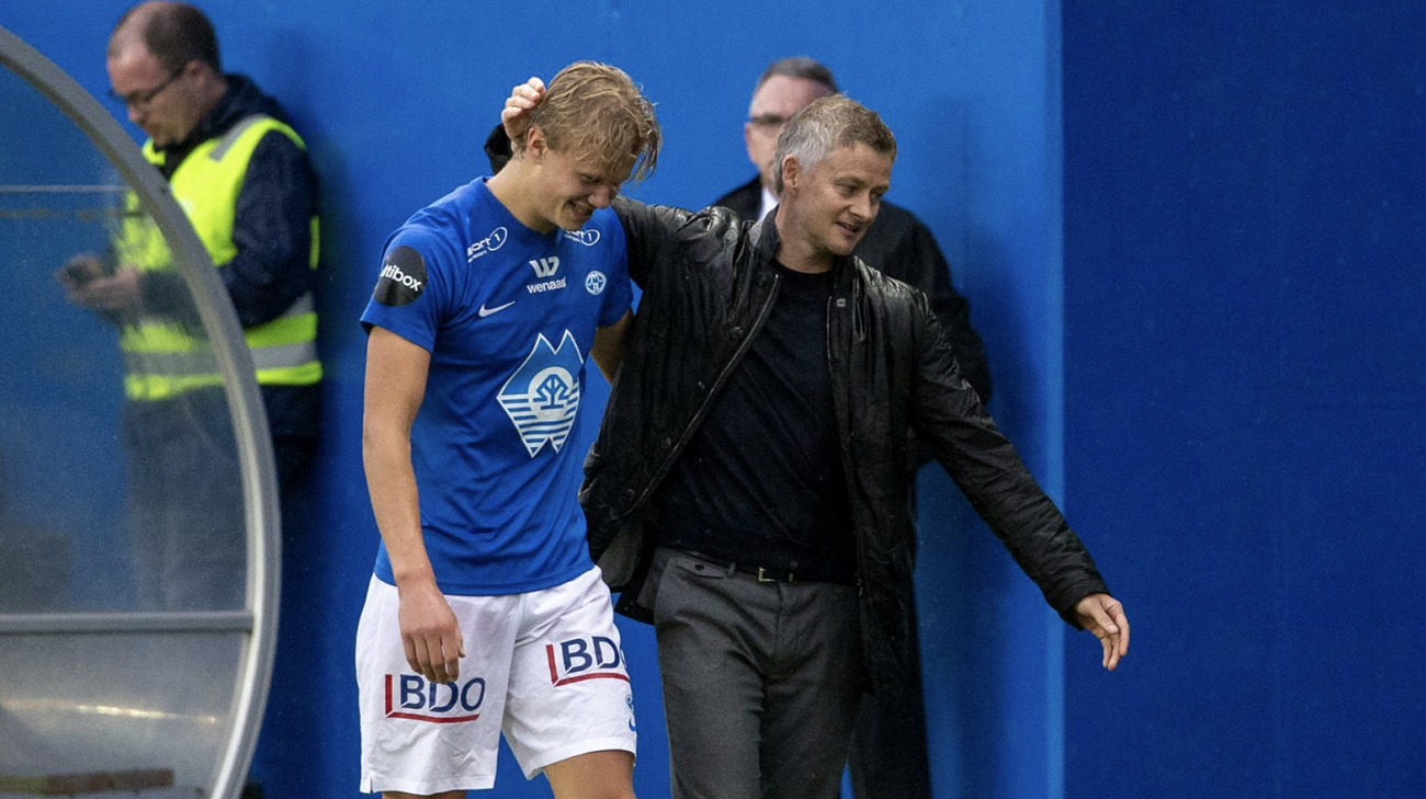 Solskjaer tentera sans doute d'utiliser sa bonne relation avec Haaland pour essayer de le faire venir à United (Twitter Alvaro Palomino)