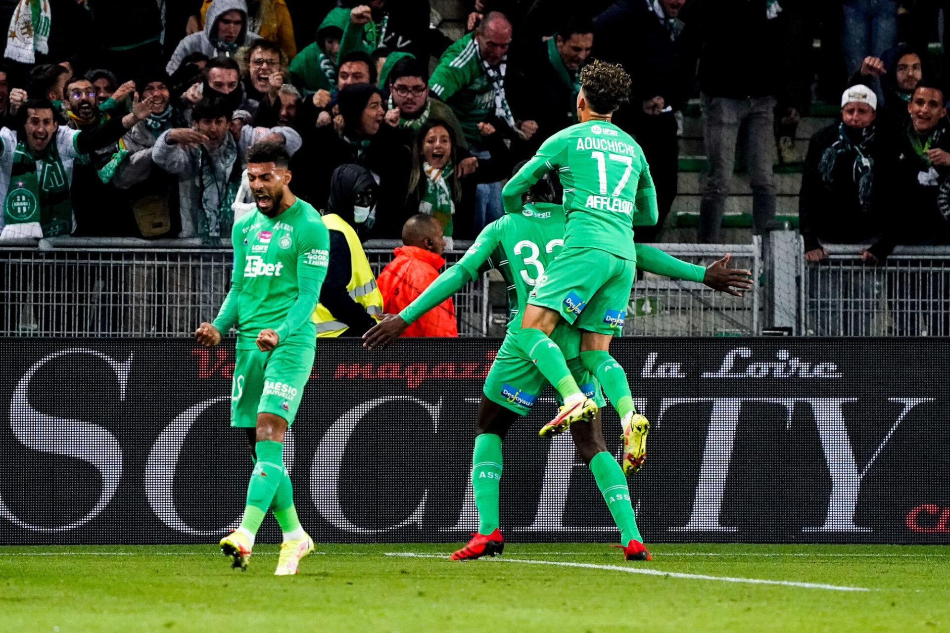 Saint-Etienne a arraché le match nul dans le temps additionnel contre Angers (2-2), vendredi 22 octobre. Icon Sport