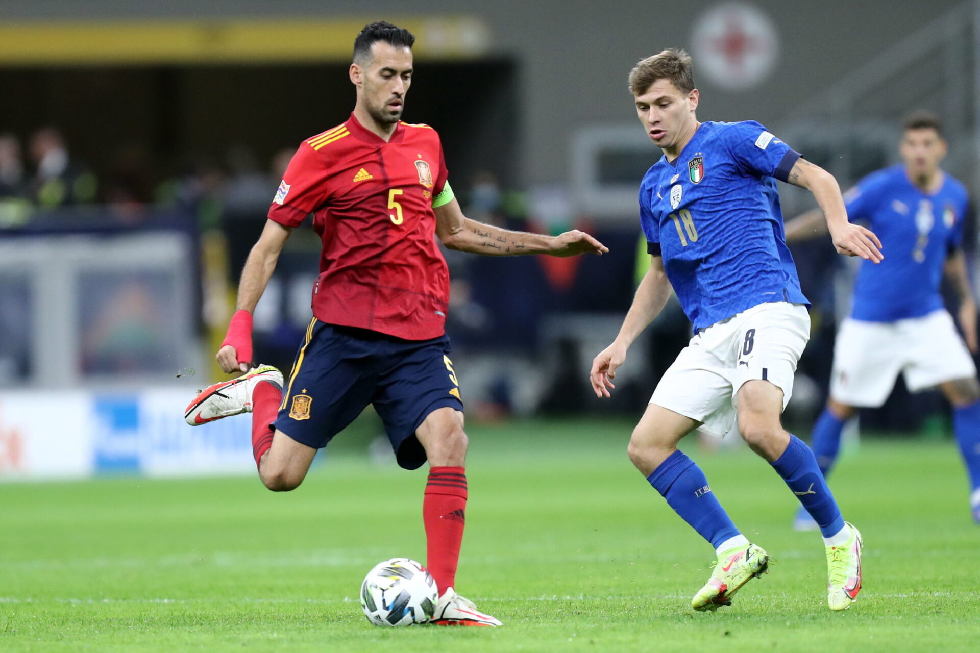 Avec Sergio Busquets en maître à jouer, l'Espagne est l'une des équipes qui maîtrisent le mieux la possession. Icon Sport