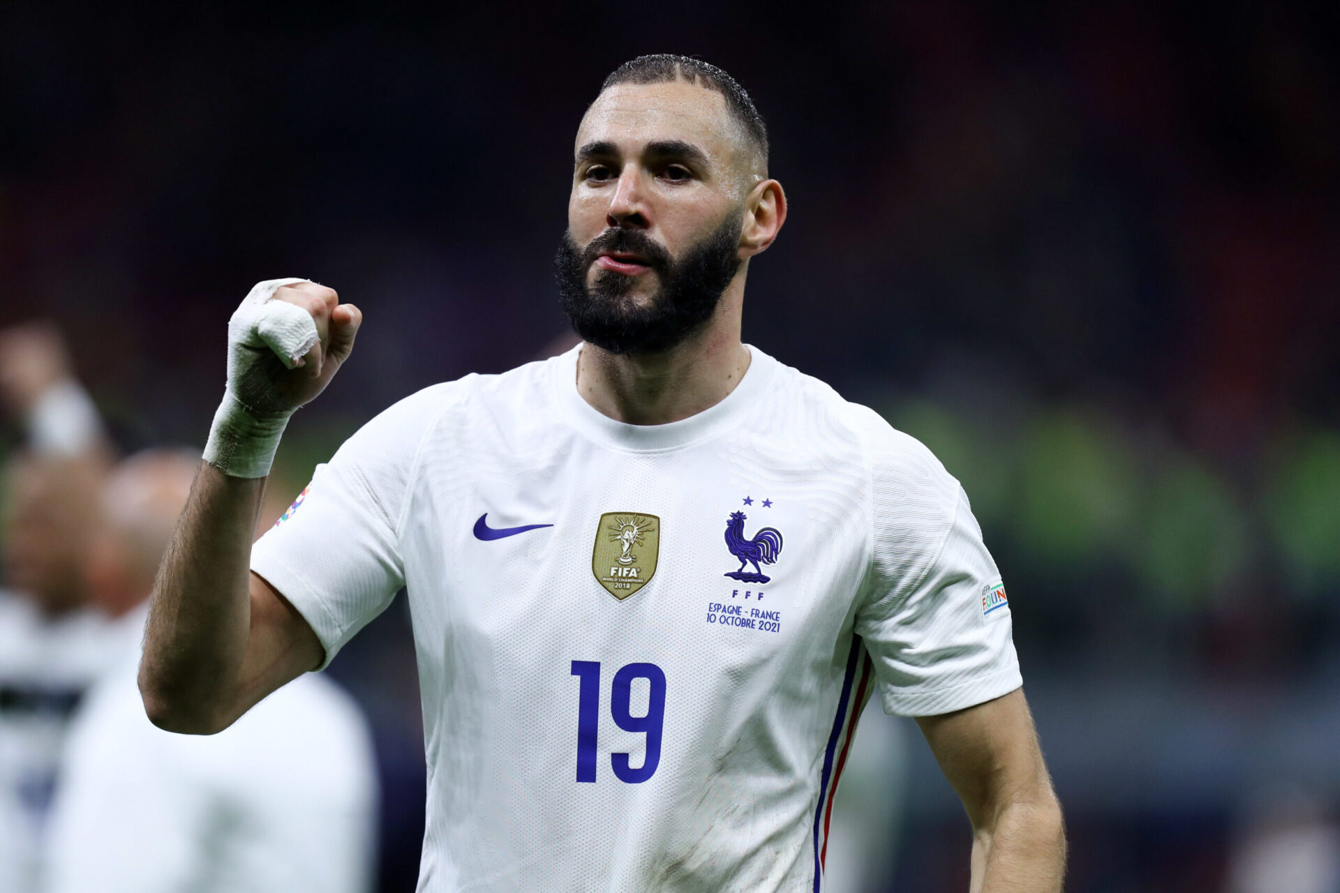 Karim Benzema sous les couleurs des Bleus (iconsport) Karim Benzema sous les couleurs des Bleus (iconsport)