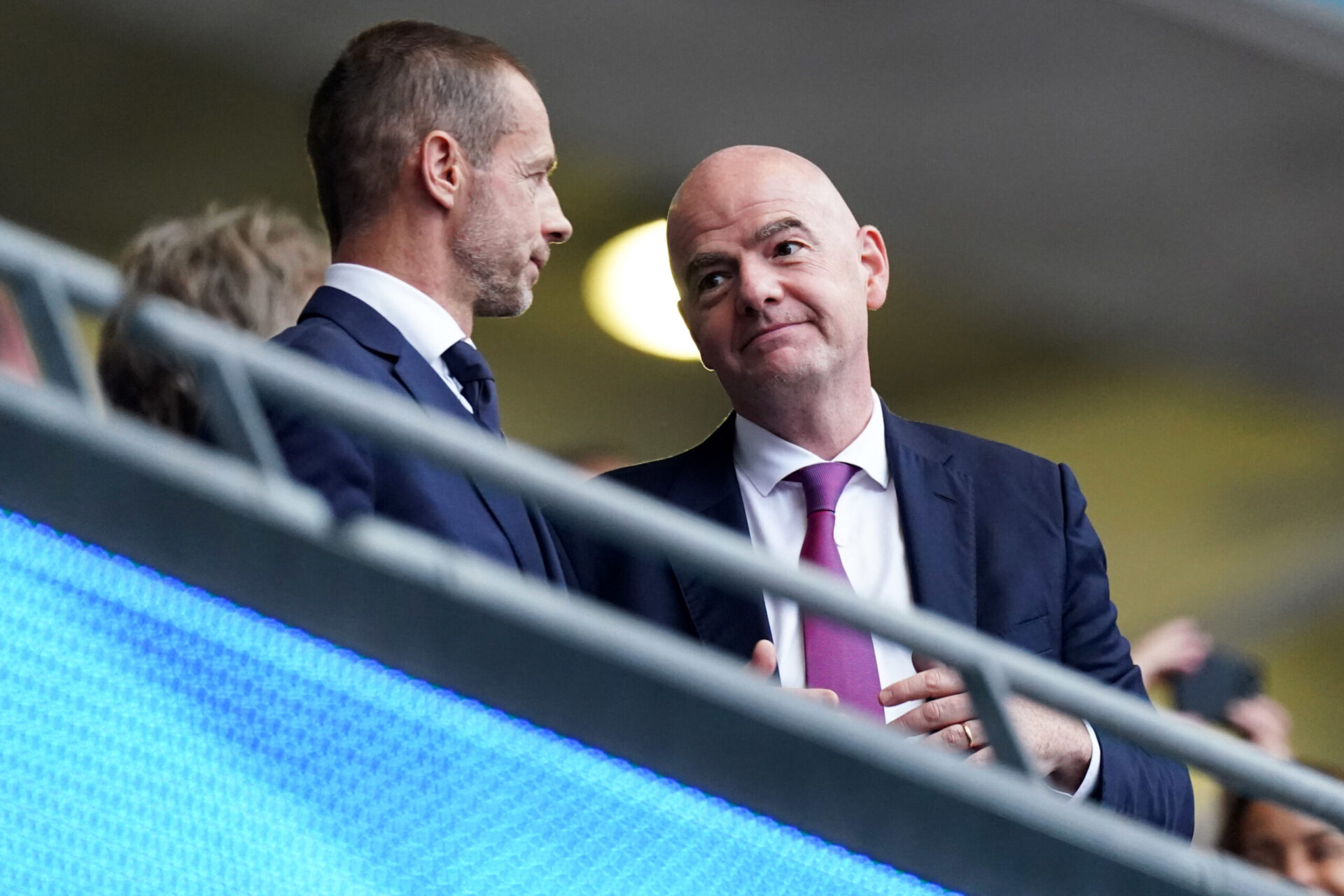 Le pr&eacute;sident de l'UEFA Aleksander Ceferin et celui de la FIFA Gianni Infantino (IconSport)