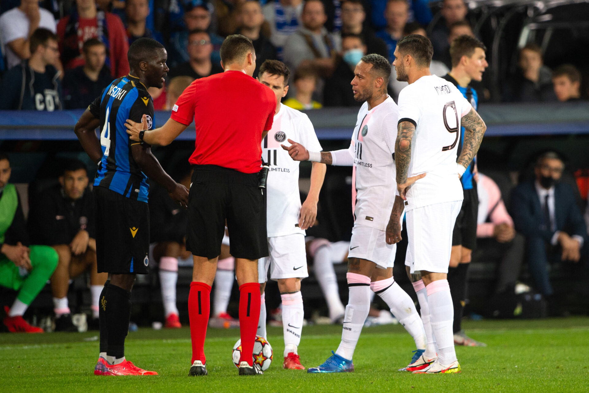 Lors de Bruges - PSG, Nsoki et Neymar avaient eu une explication apr&egrave;s un accrochage muscl&eacute; entre les deux hommes (iconsport)