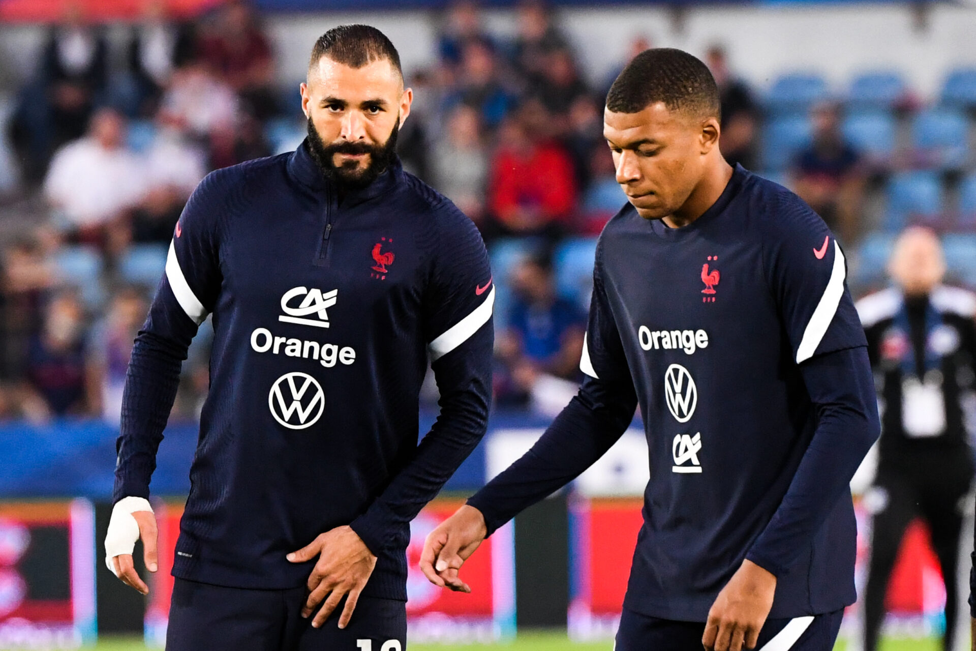 Karim Benzema et Kylian Mbappé ont brillé et porté l'équipe de France face à la Belgique, au Juventus Stadium de Turin. Icon Sport