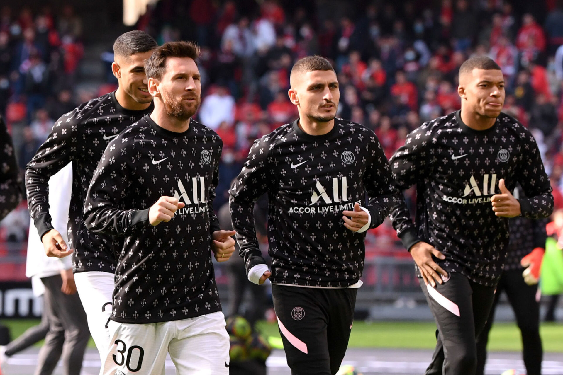Hakimi, Messi, Verratti et Mbapp&eacute; sont tous les quatre titulaires du c&ocirc;t&eacute; du PSG (iconsport)