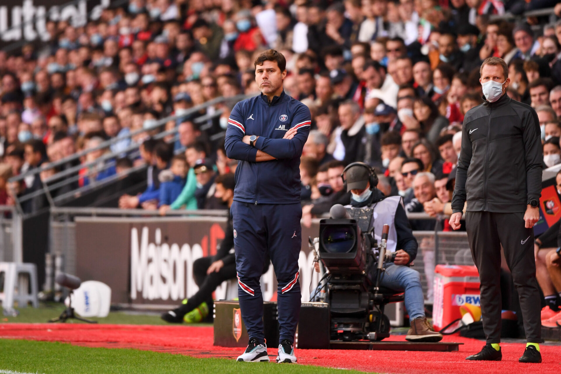 Mauricio Pochettino sur le banc lors du match face à Rennes (iconsport)