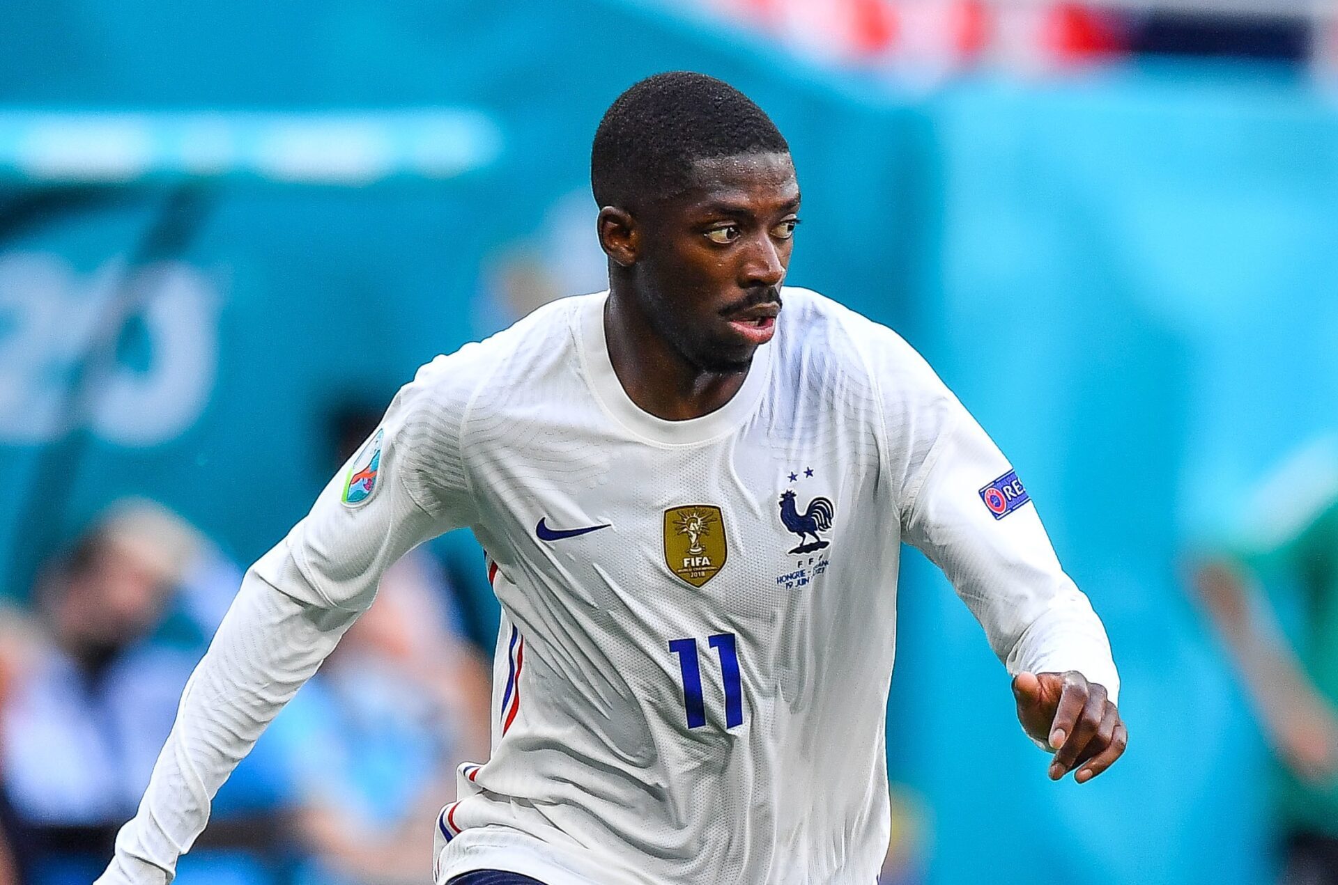 Ousmane Demb&eacute;l&eacute;, sous les couleurs de l'&eacute;quipe de France. Icon Sport